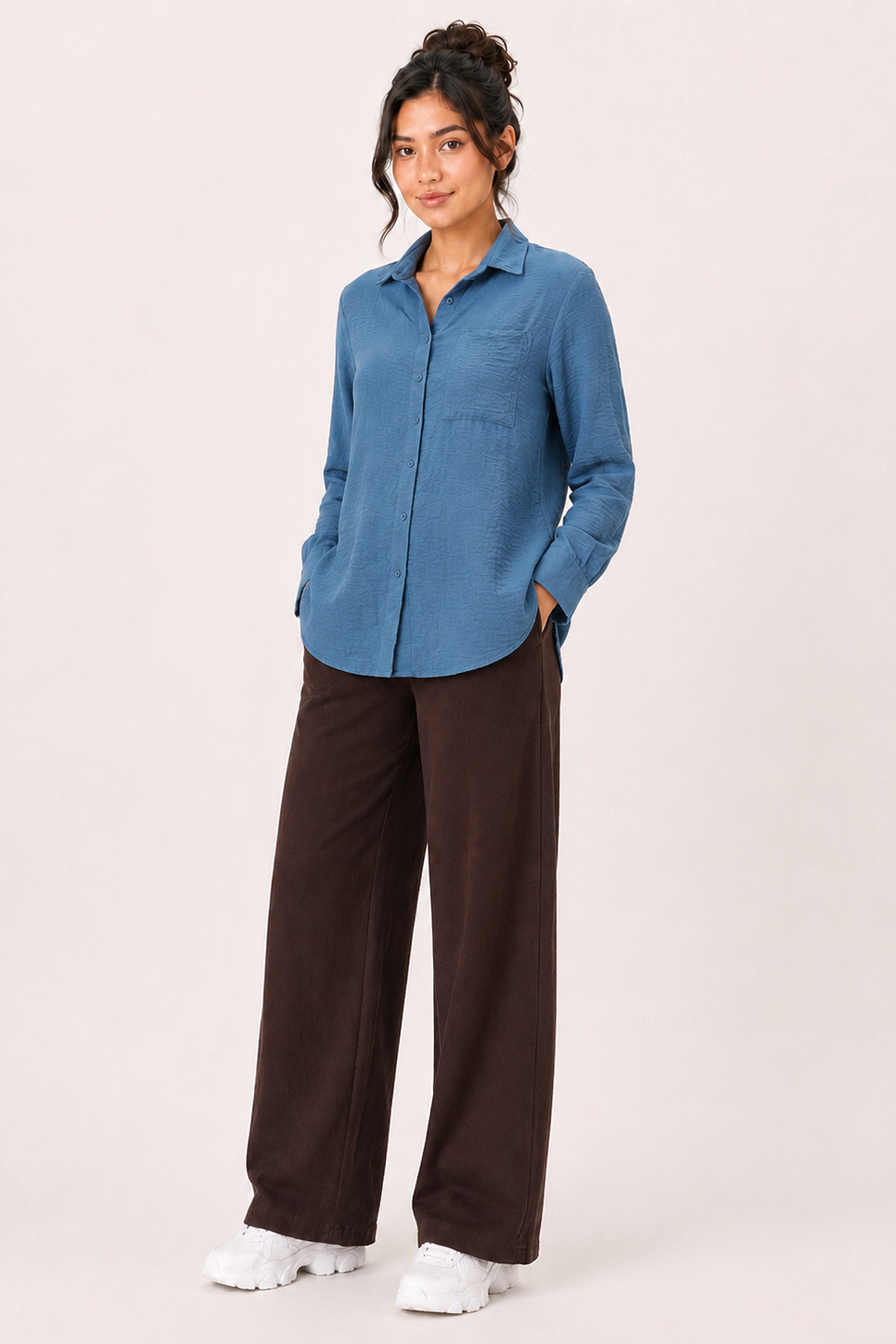 Modano Women's Casual Shirt - Navy