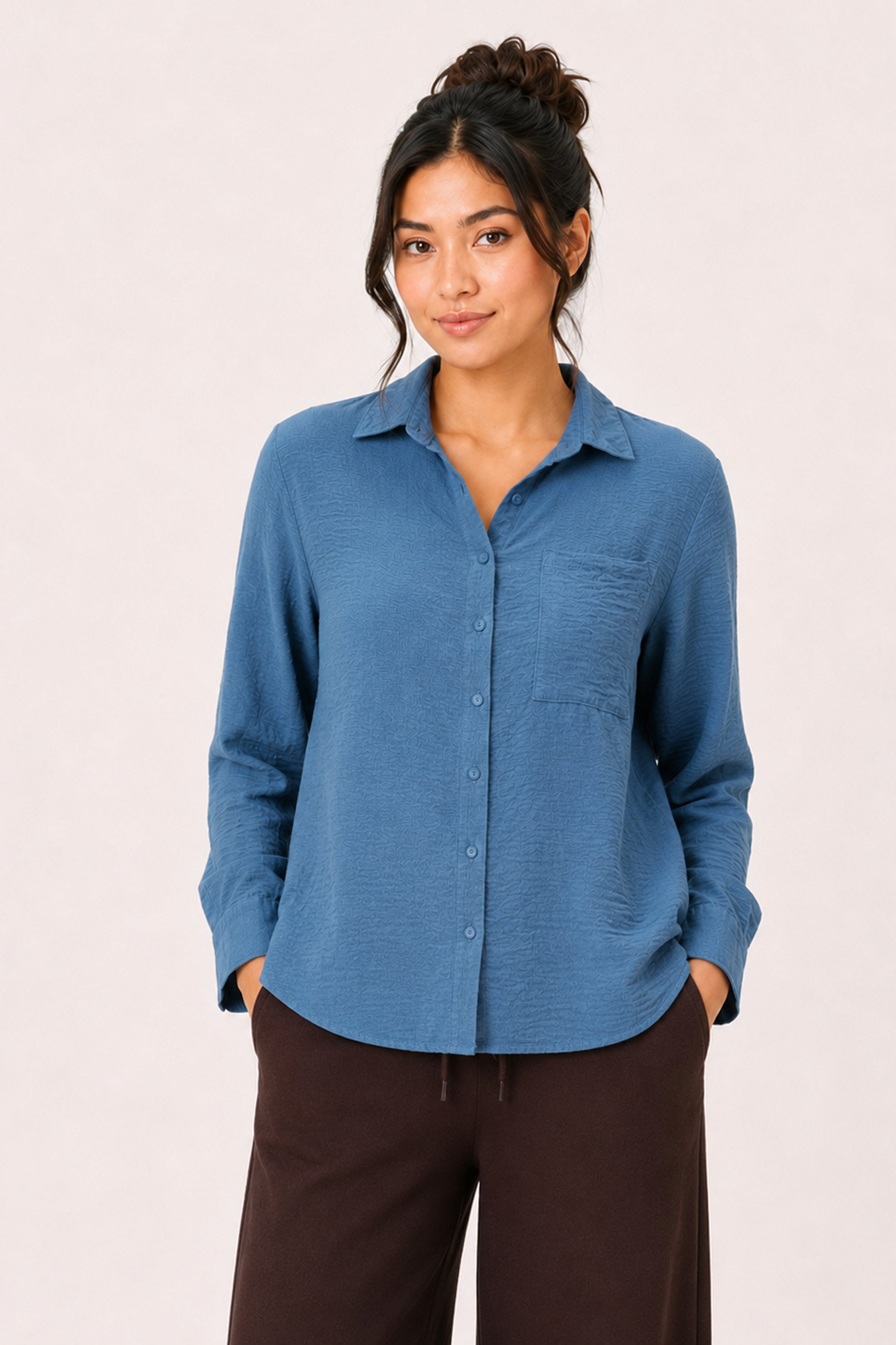 Modano Women's Casual Shirt - Navy