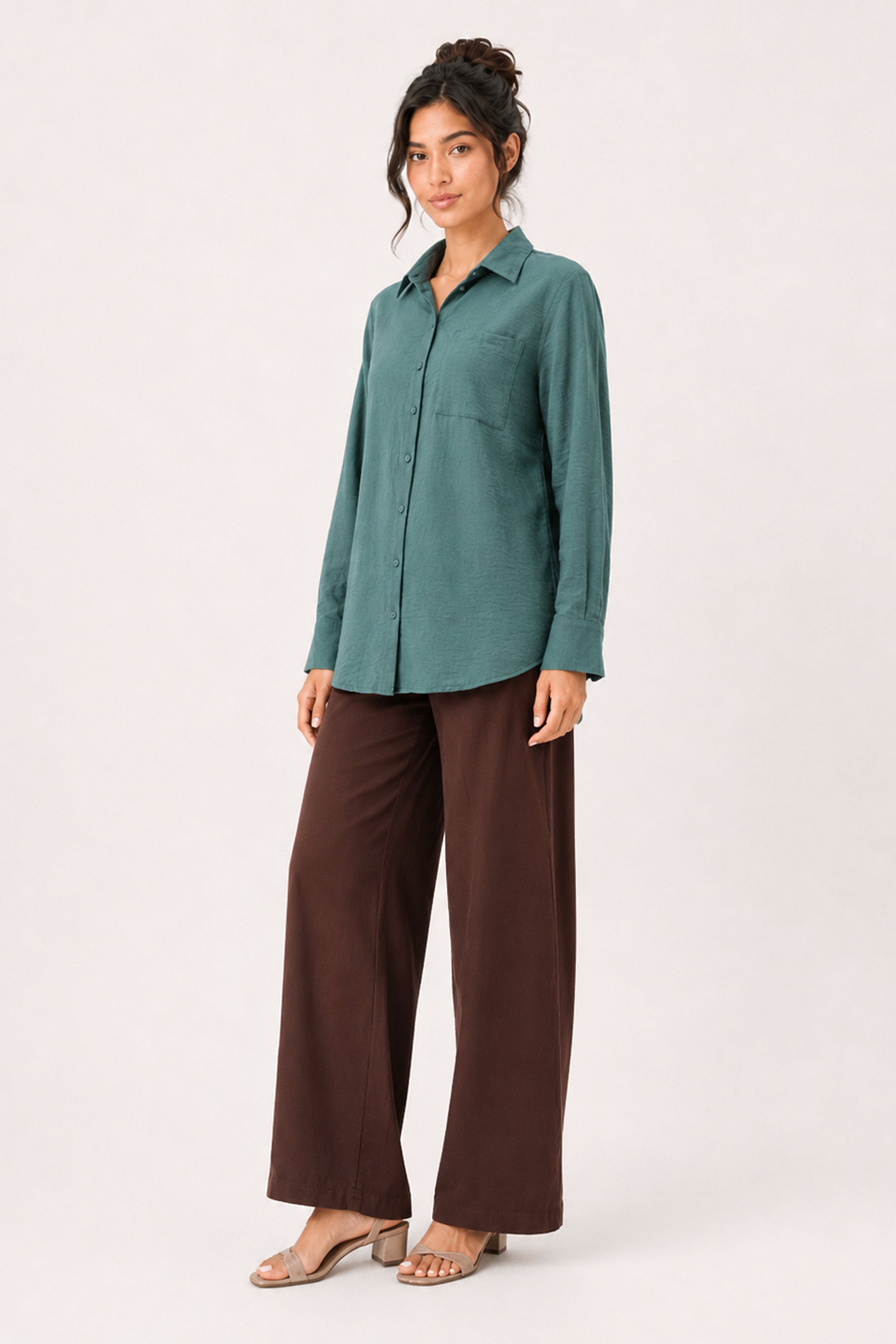 Modano Women's Casual Shirt - Dark Green