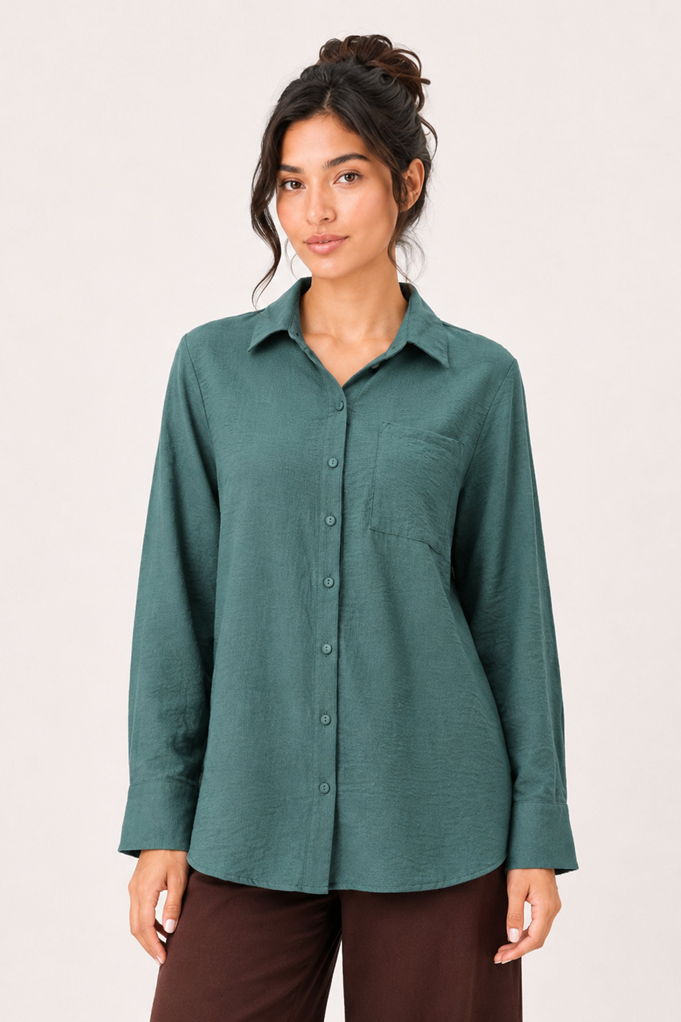 Modano Women's Casual Shirt - Dark Green