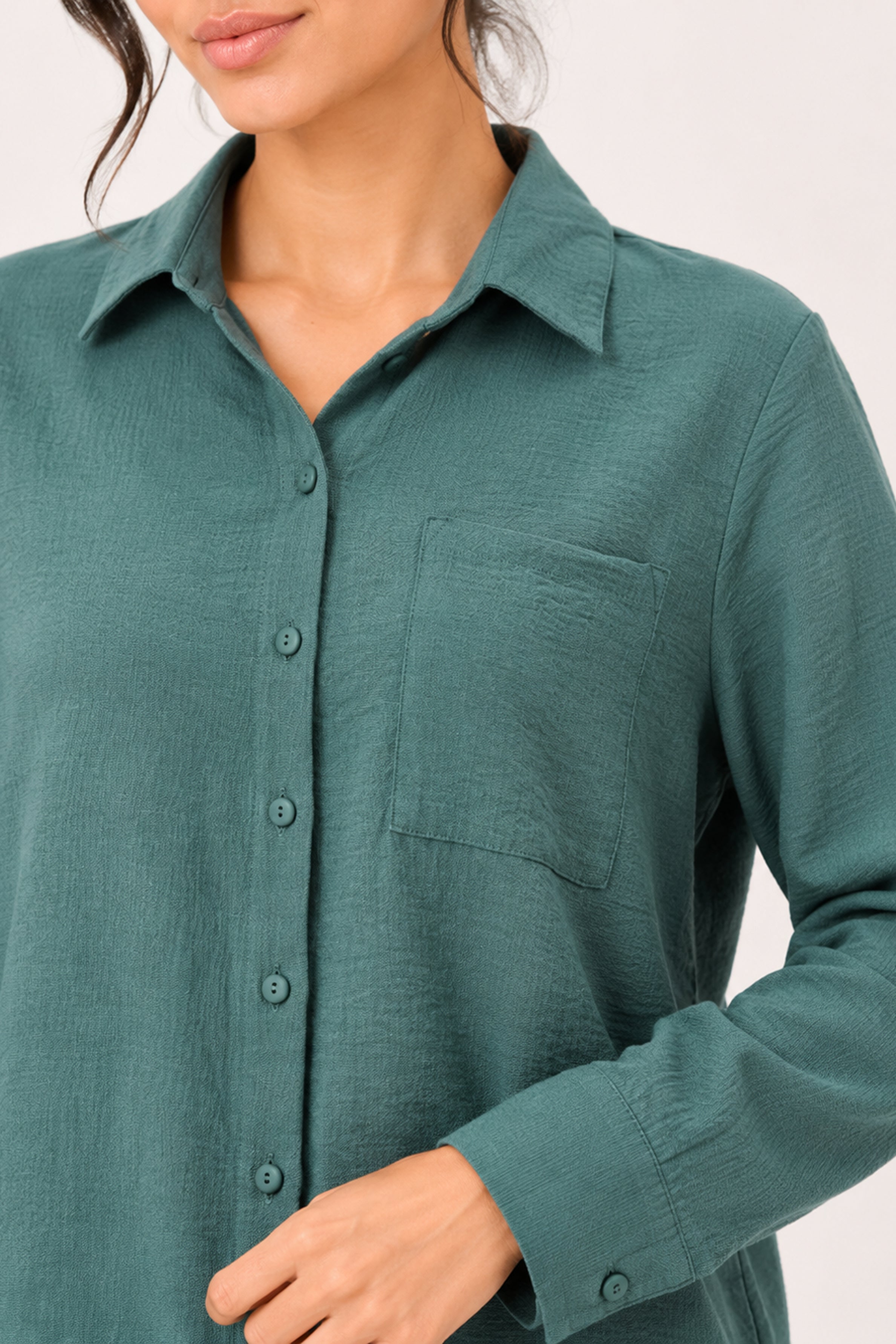 Modano Women's Casual Shirt - Dark Green