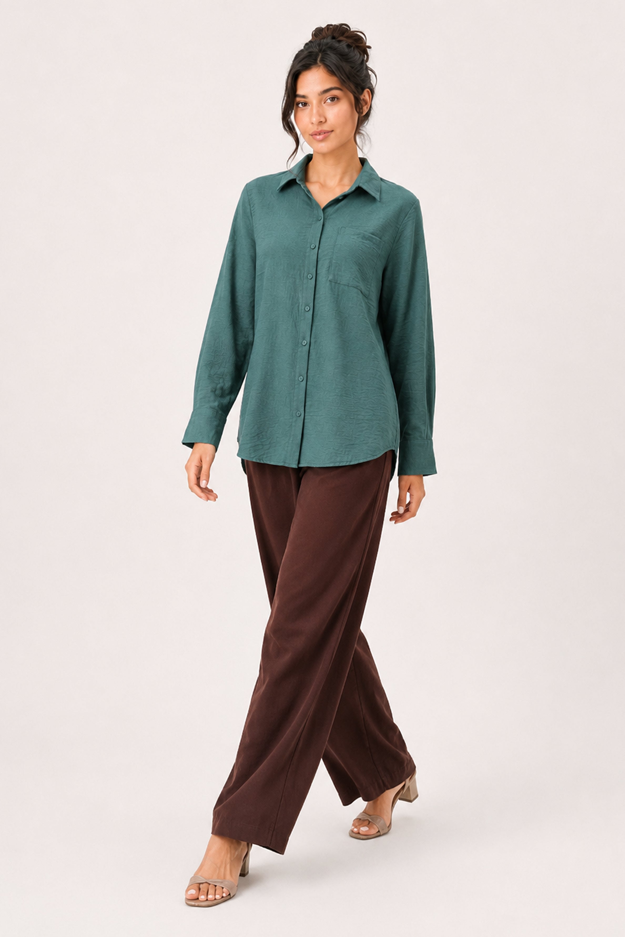 Modano Women's Casual Shirt - Dark Green