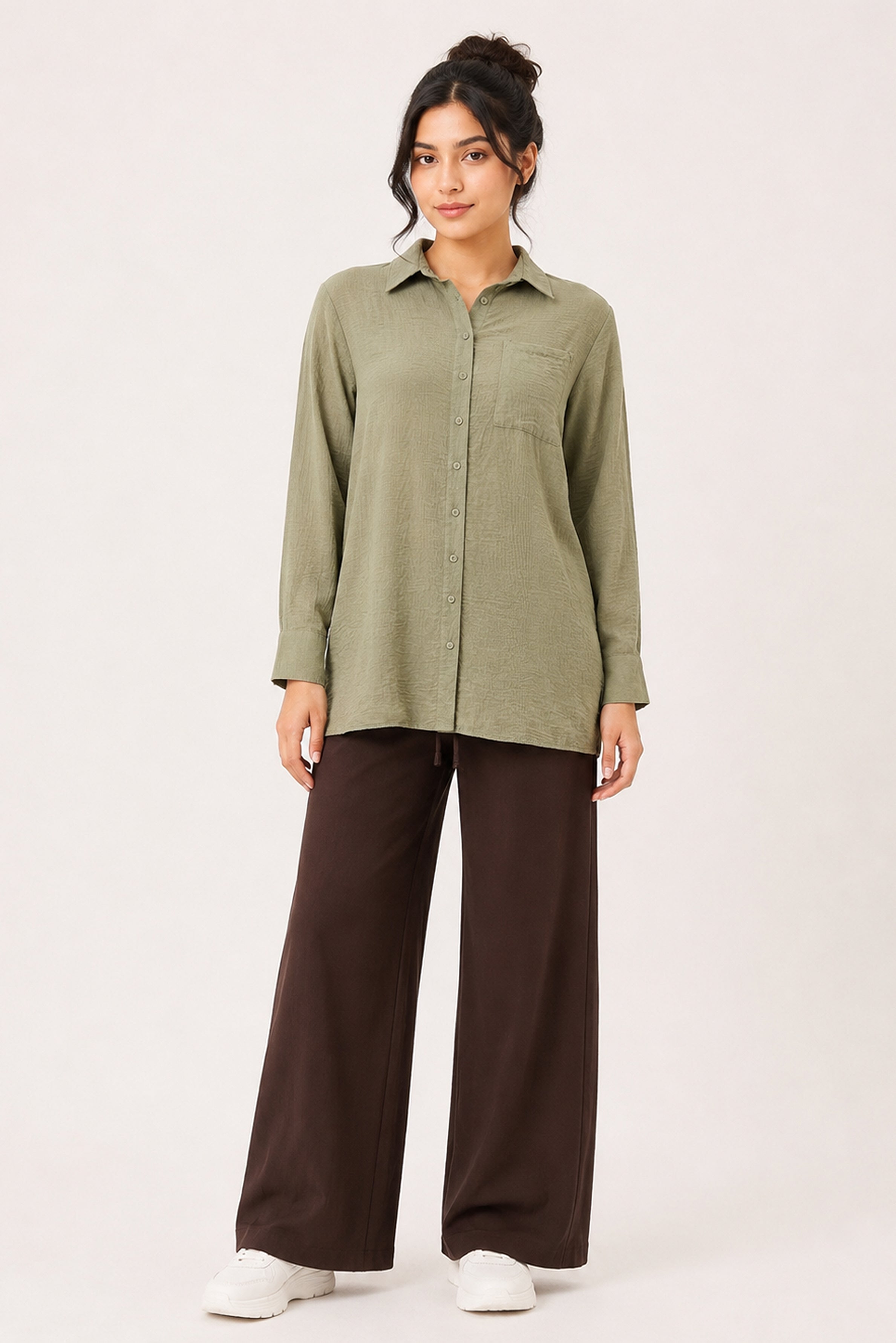 Modano Women's Casual Shirt - Light Green