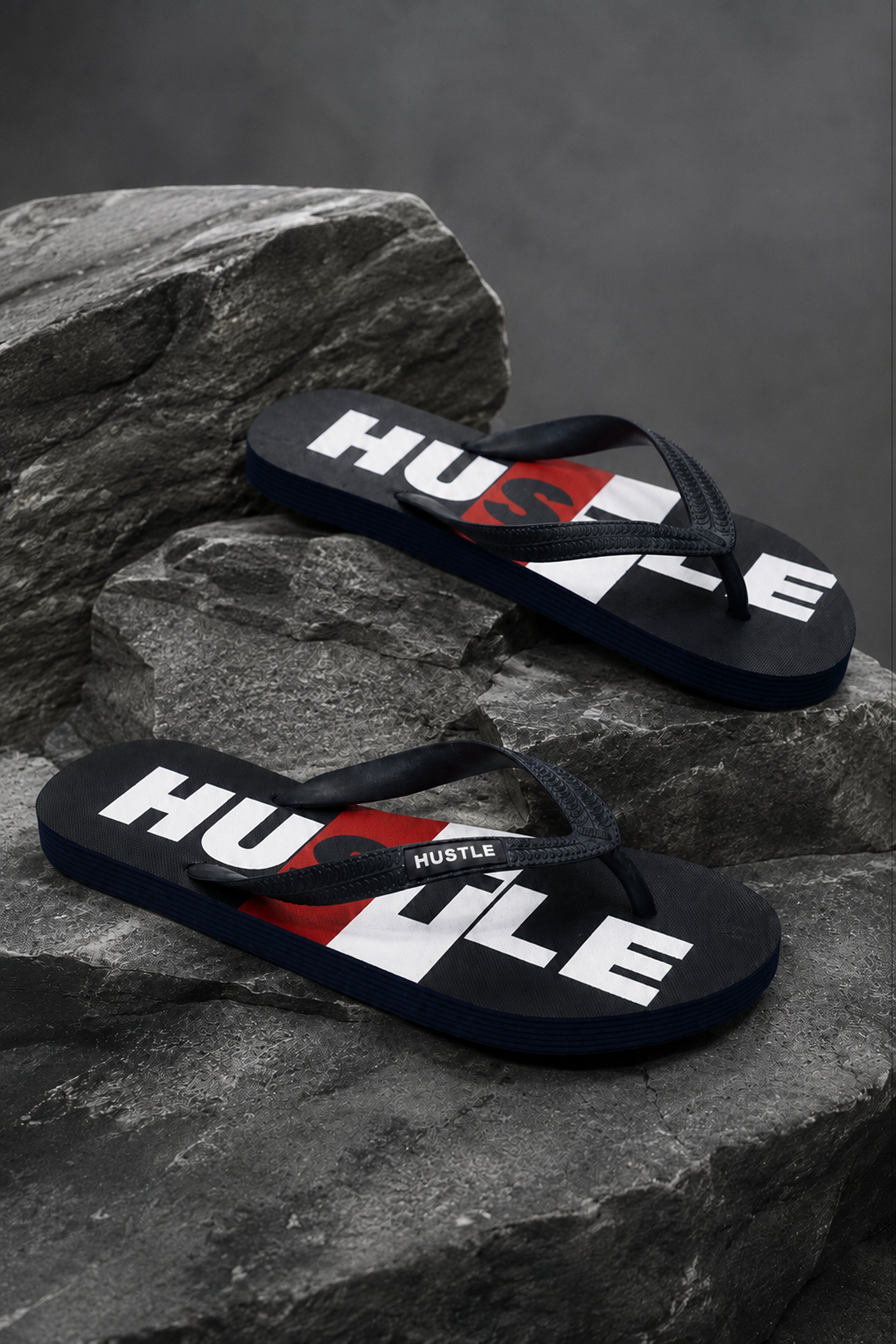 HUSTLE Men's  Flip Flops - Navy