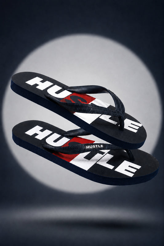 HUSTLE Men's Navy Flip Flops