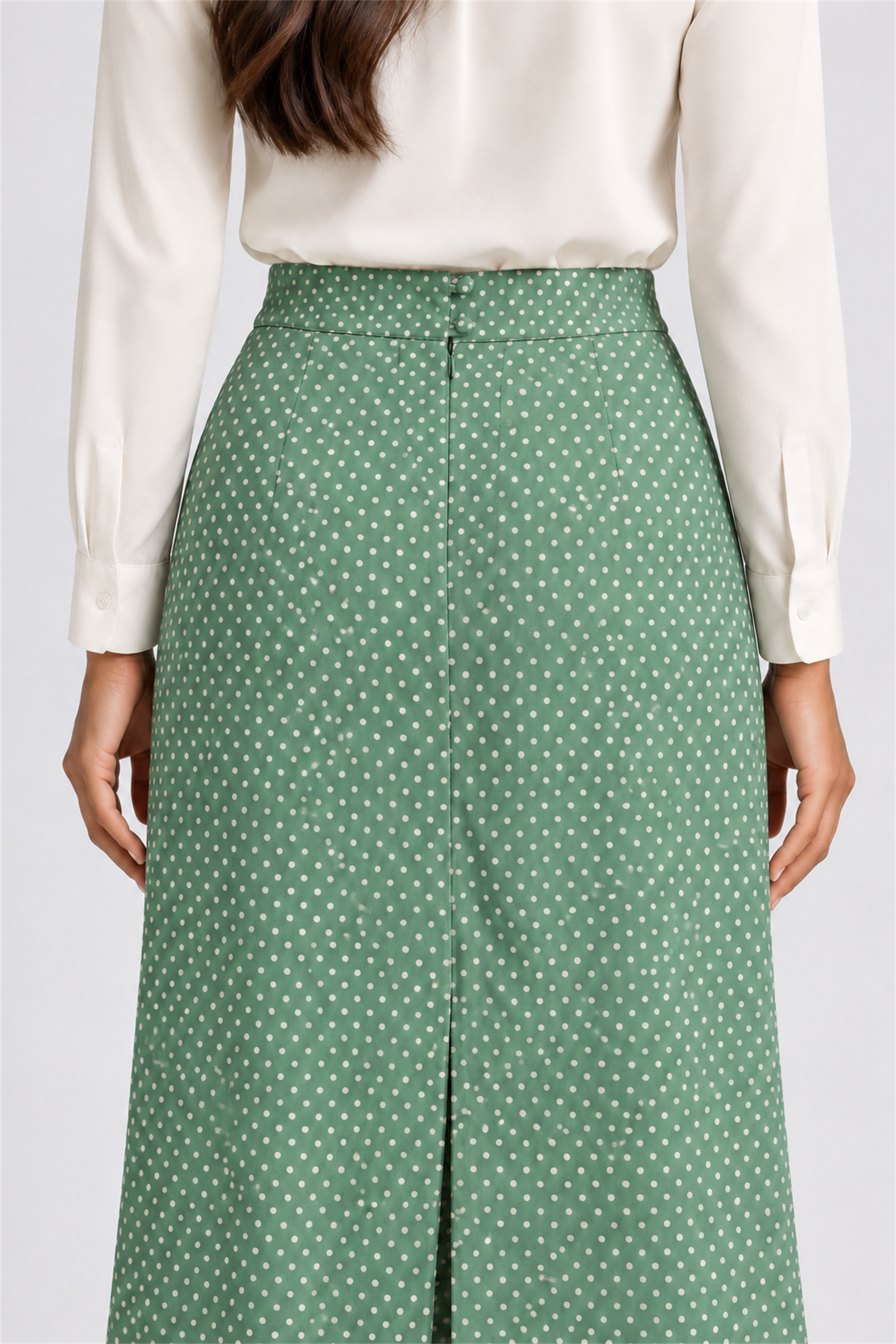 ENVOGUE Women's Formal Dots Skirt - Mint Green