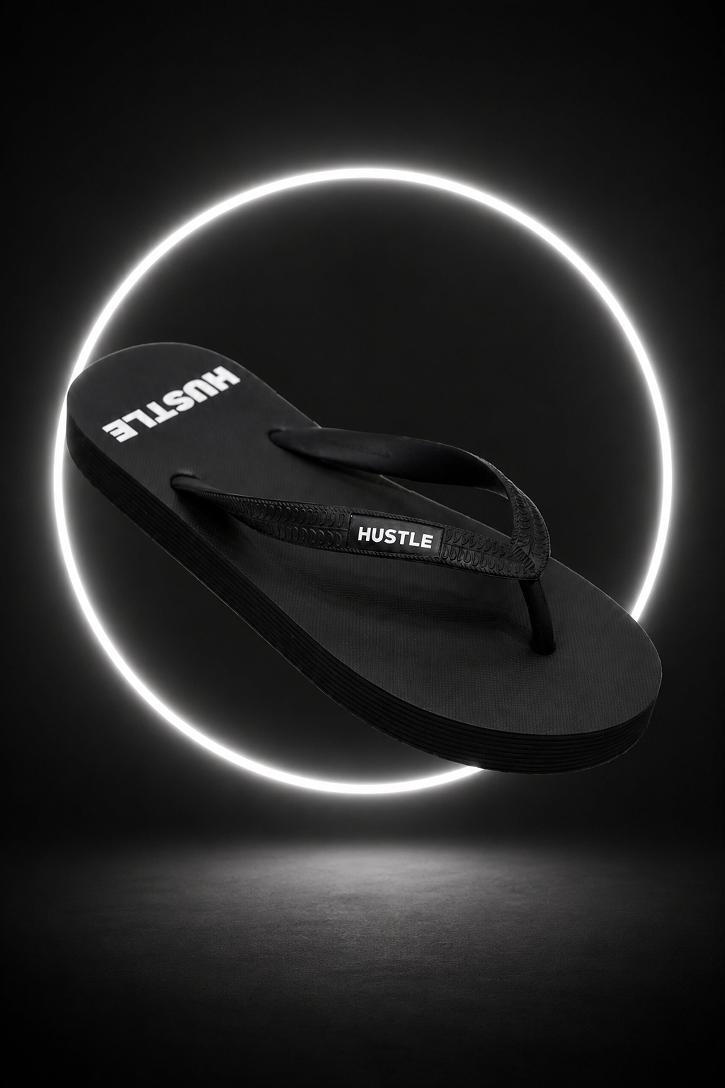 HUSTLE Men's Flip Flops - Black