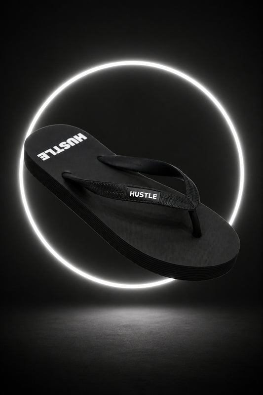 HUSTLE Men's Black Flip Flops