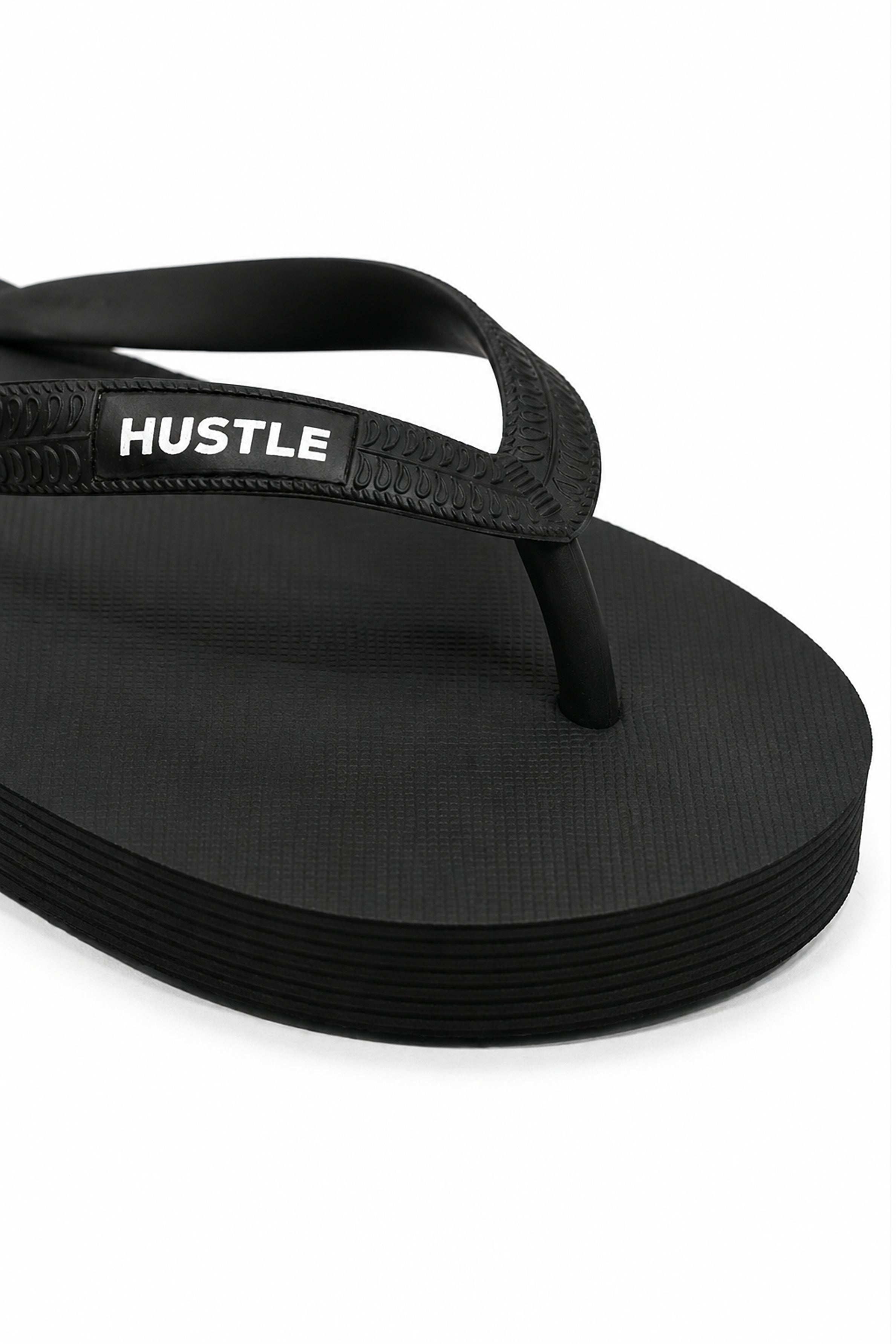 HUSTLE Men's Flip Flops - Black