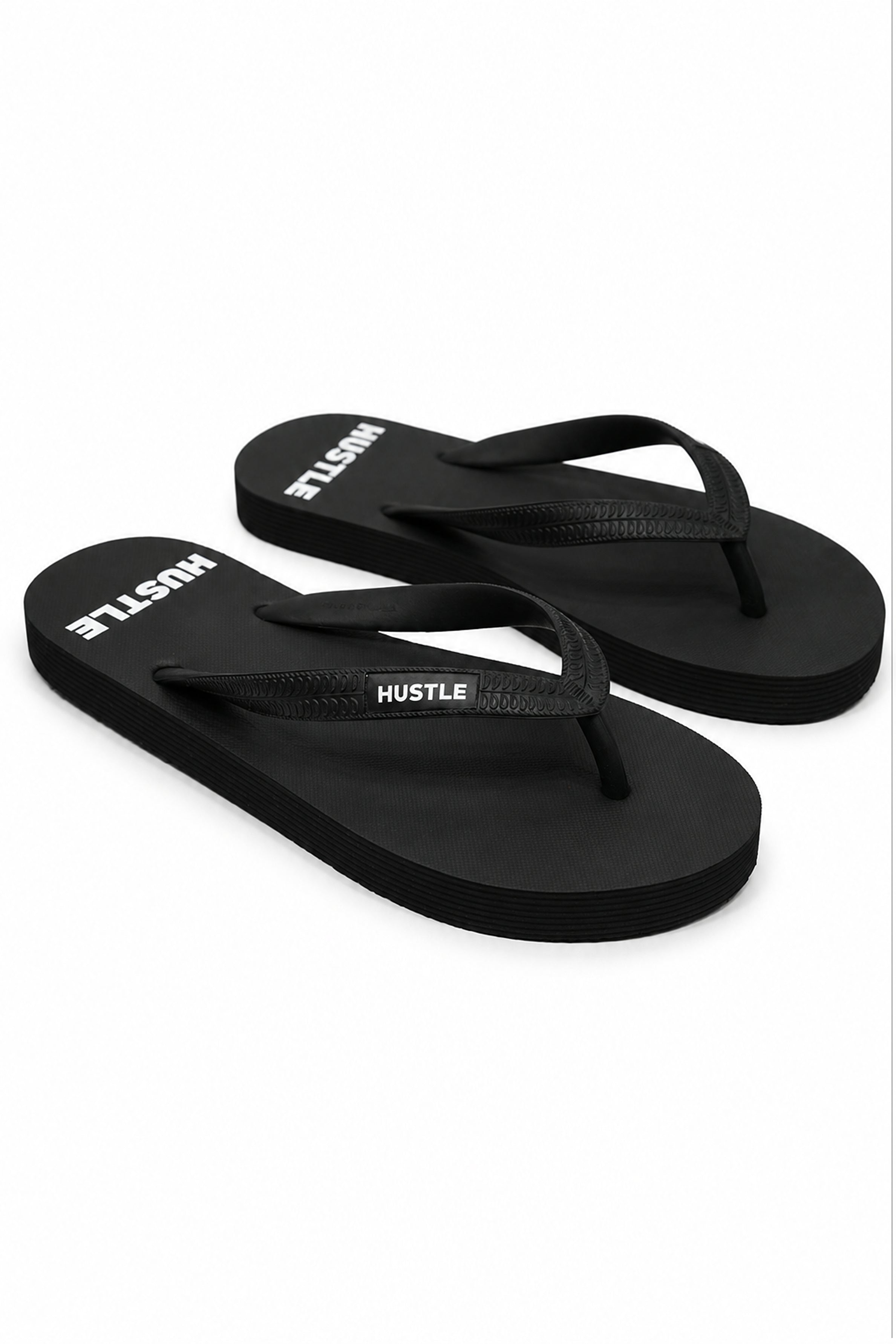 HUSTLE Men's Black Flip Flops