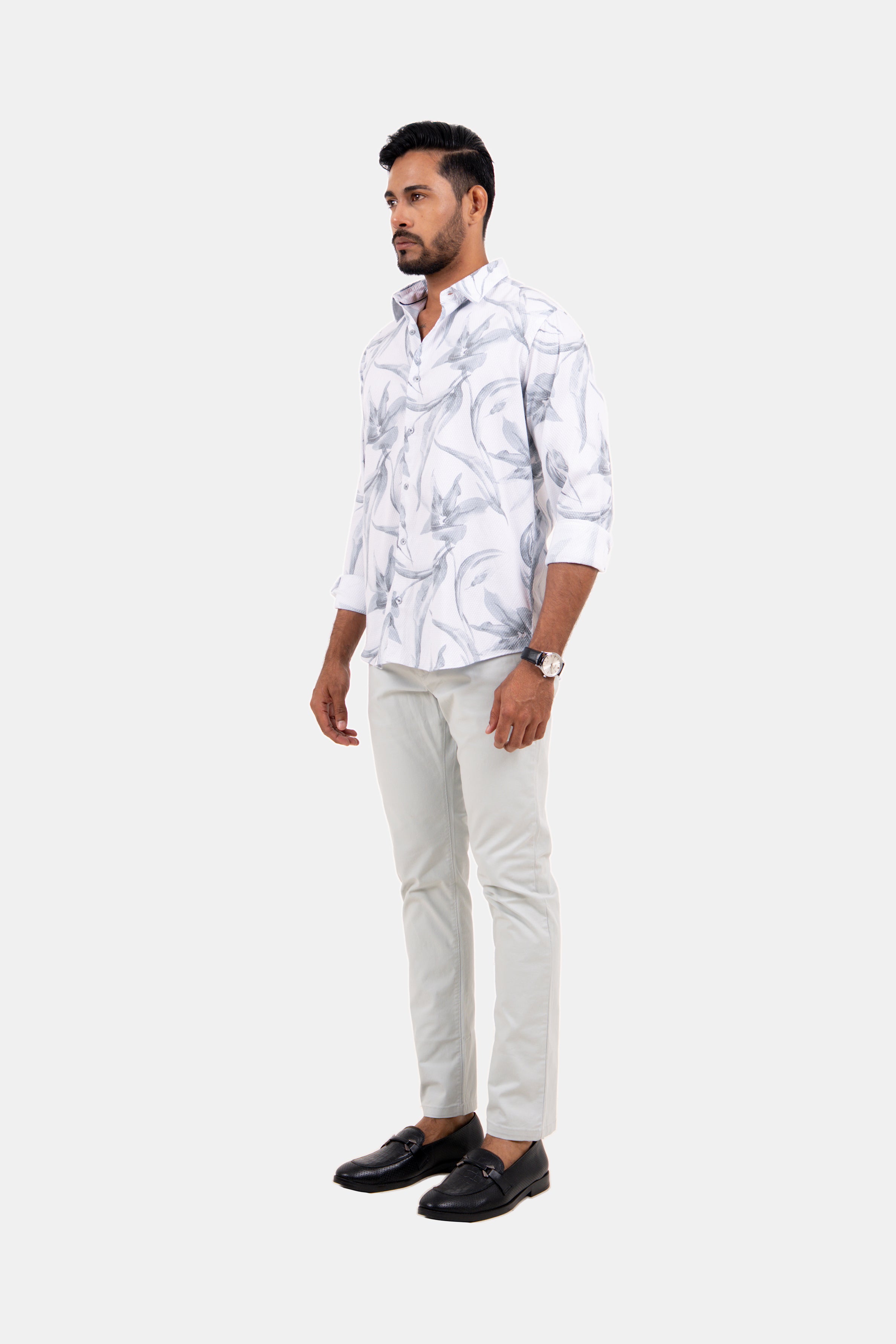 King Street Men's Casual Printed Shirt