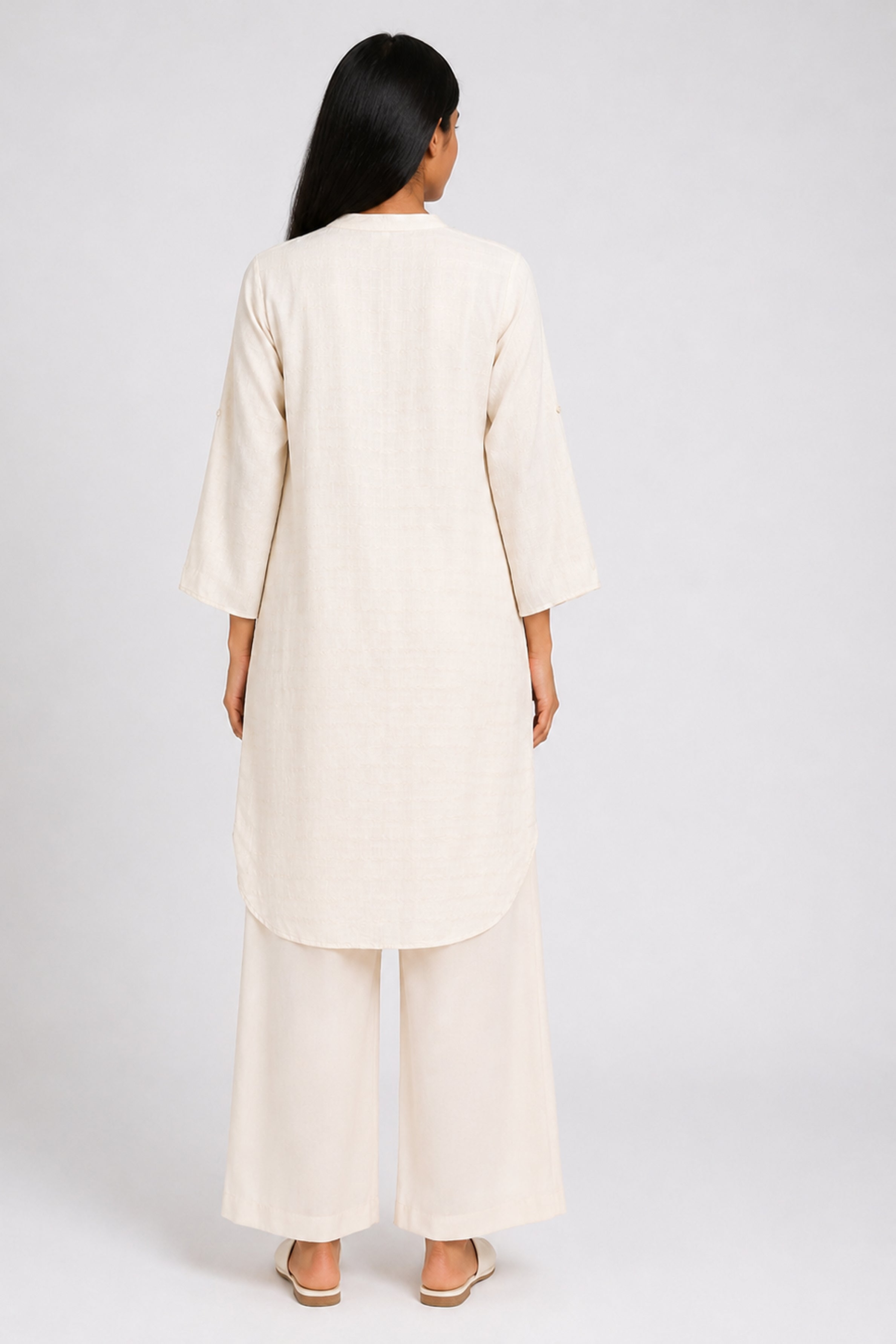 HADA Women's Casual Printed Kurta - Beige