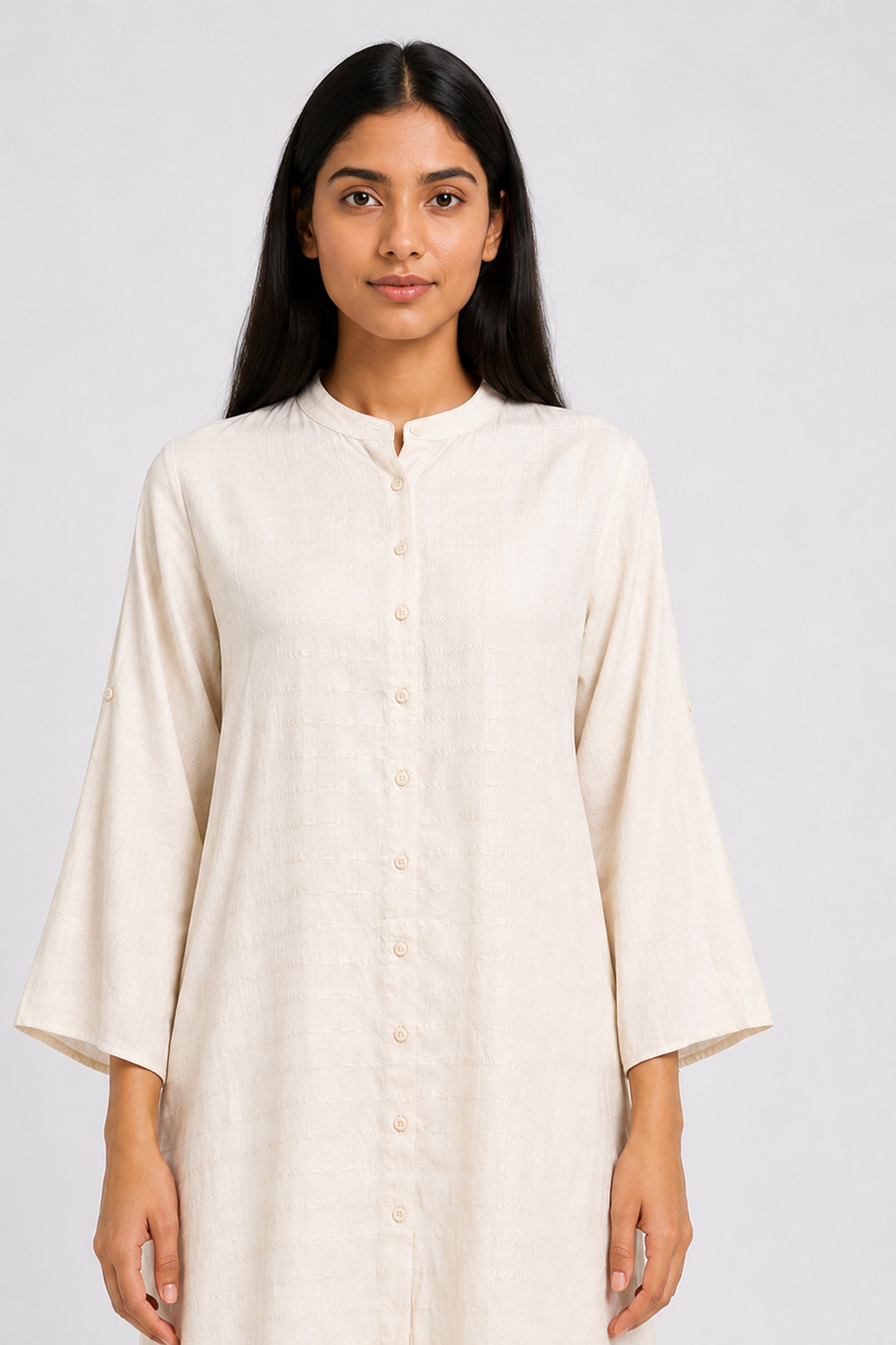 HADA Women's Casual Printed Kurta - Beige