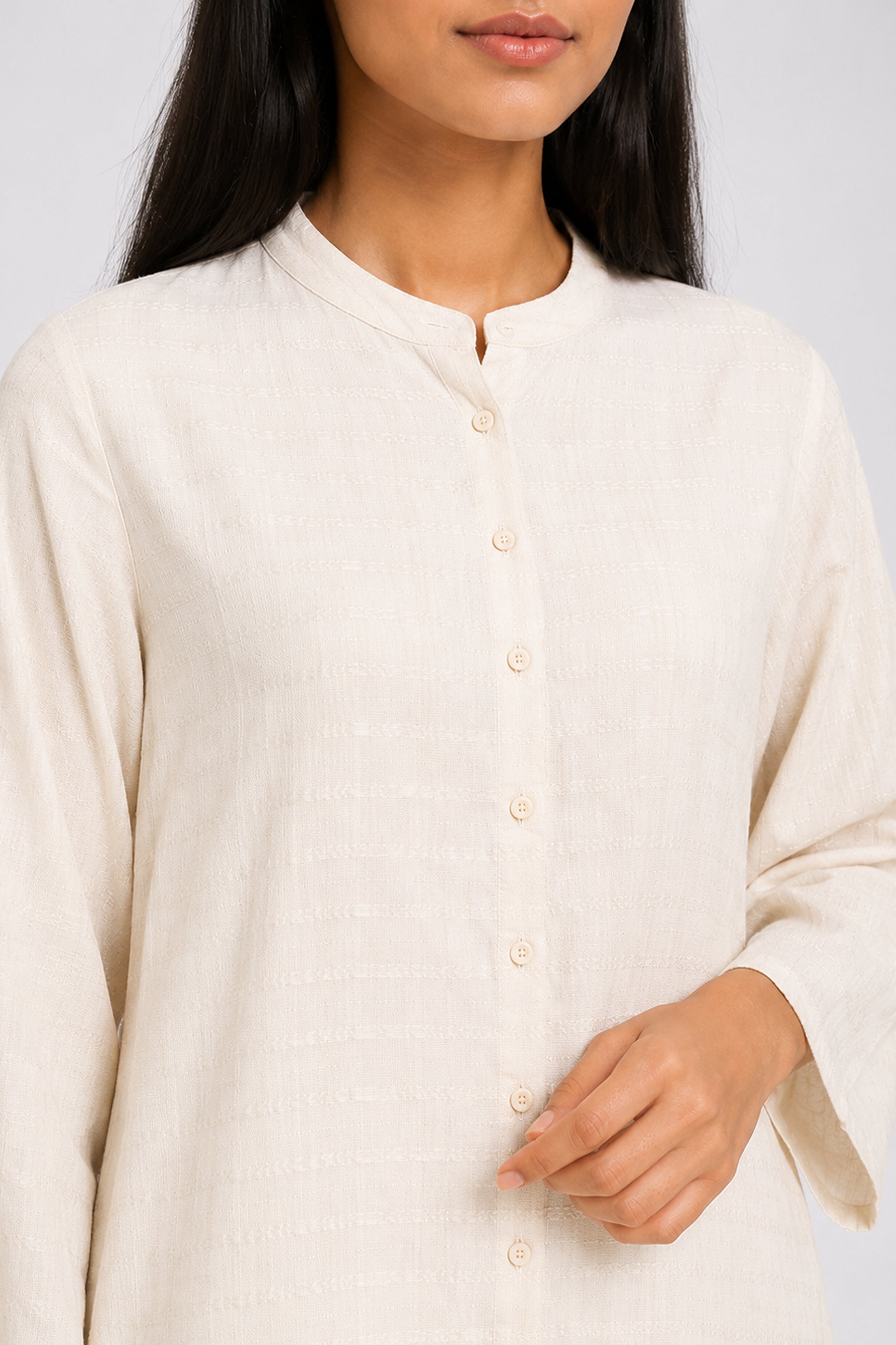 HADA Women's Casual Printed Kurta - Beige