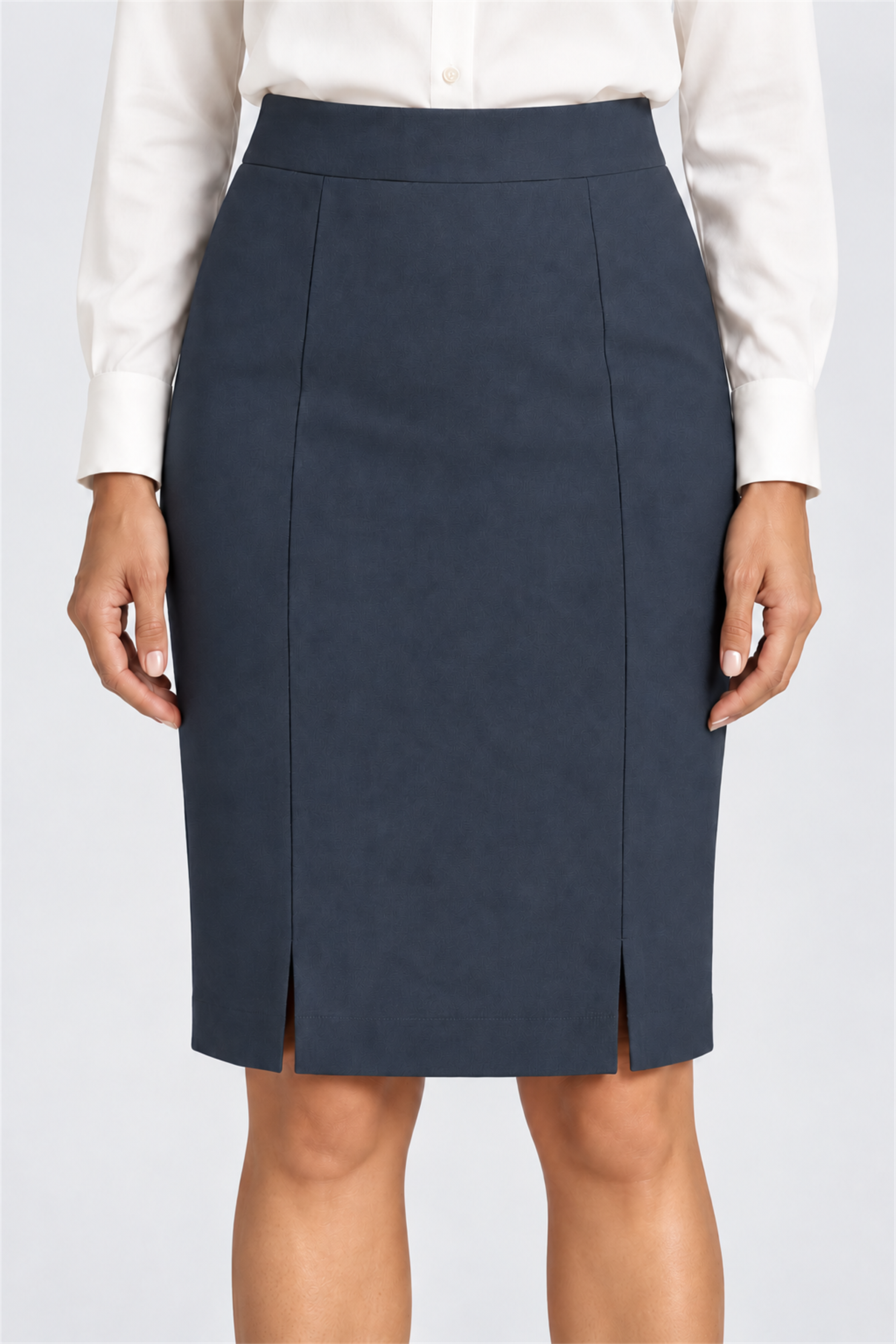 ENVOGUE Women's Formal Plain Skirt - Gray