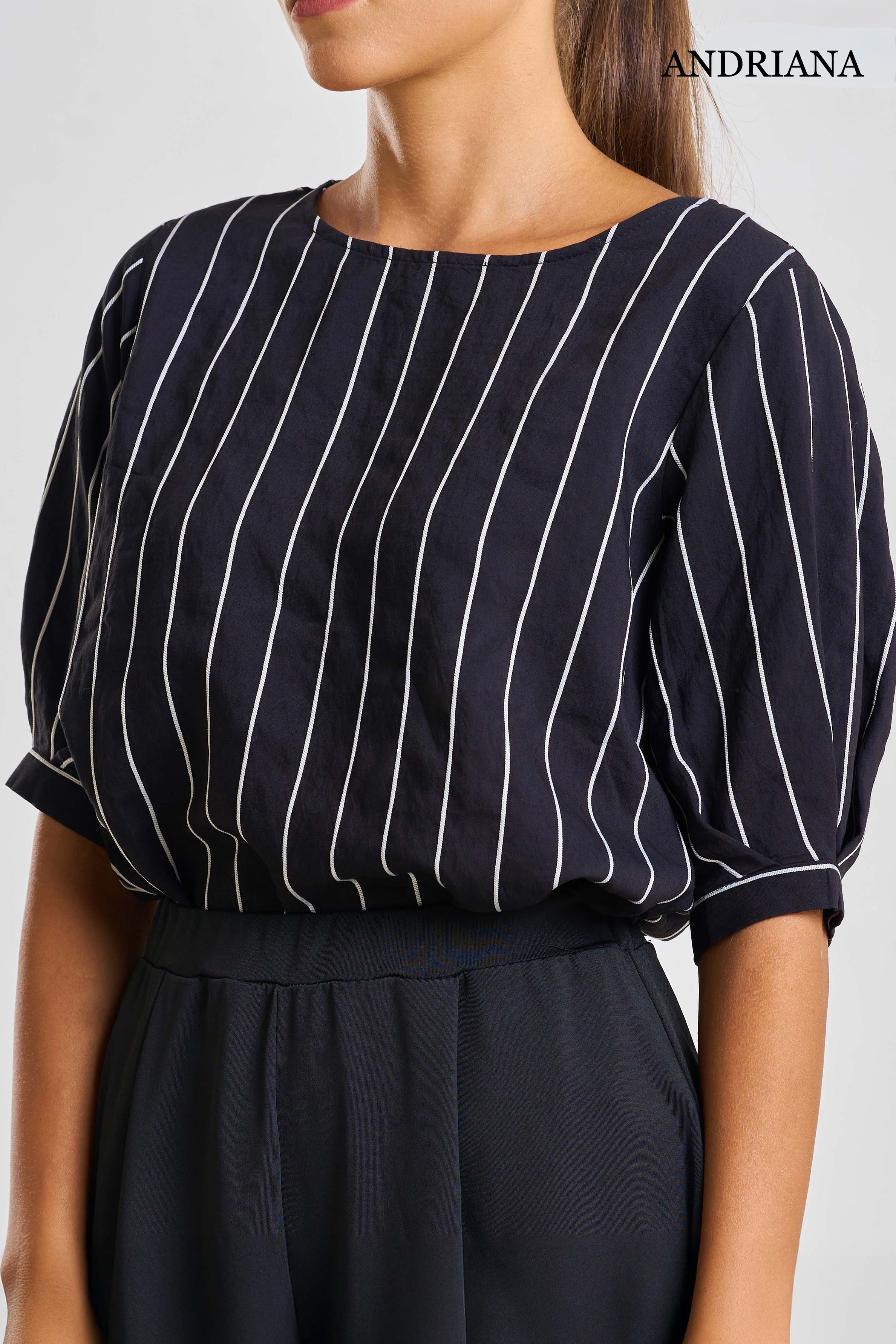 Andriana Women's Striped Blouse - Formal Wear