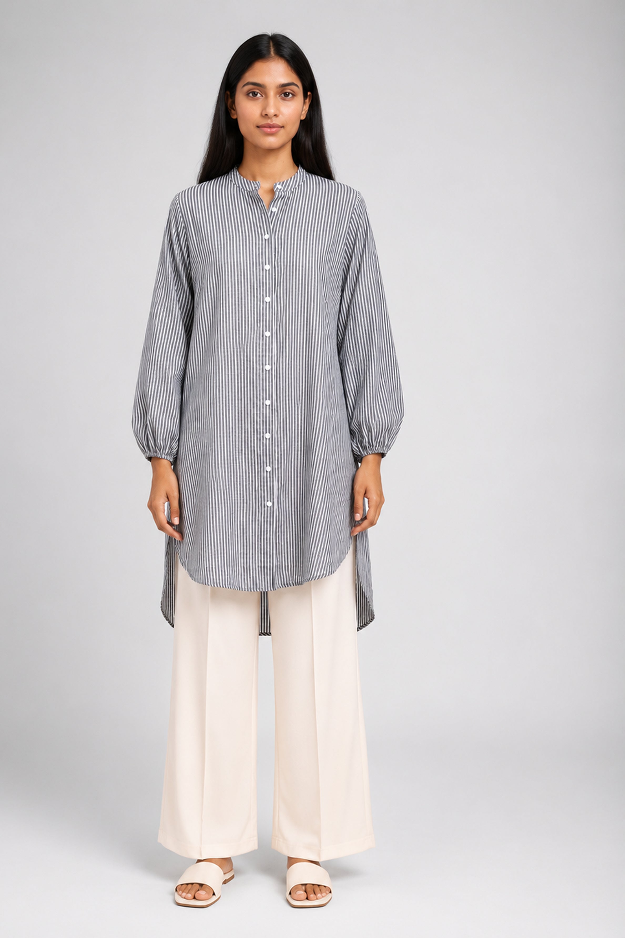 HADA Women's Casual Printed Kurta - Black