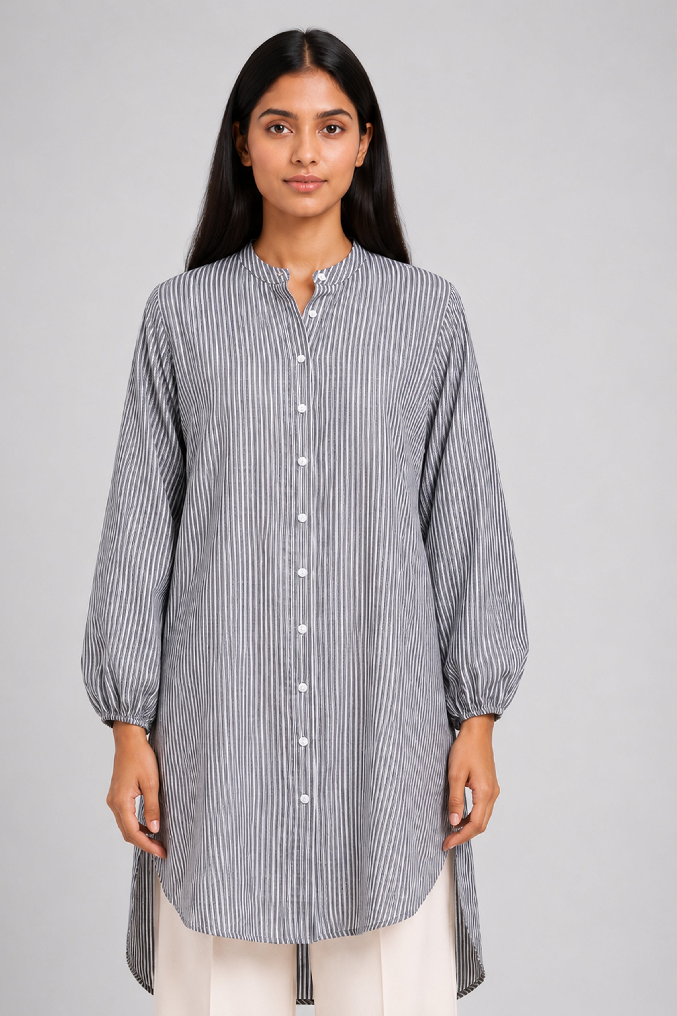 HADA Women's Casual Printed Kurta - Black