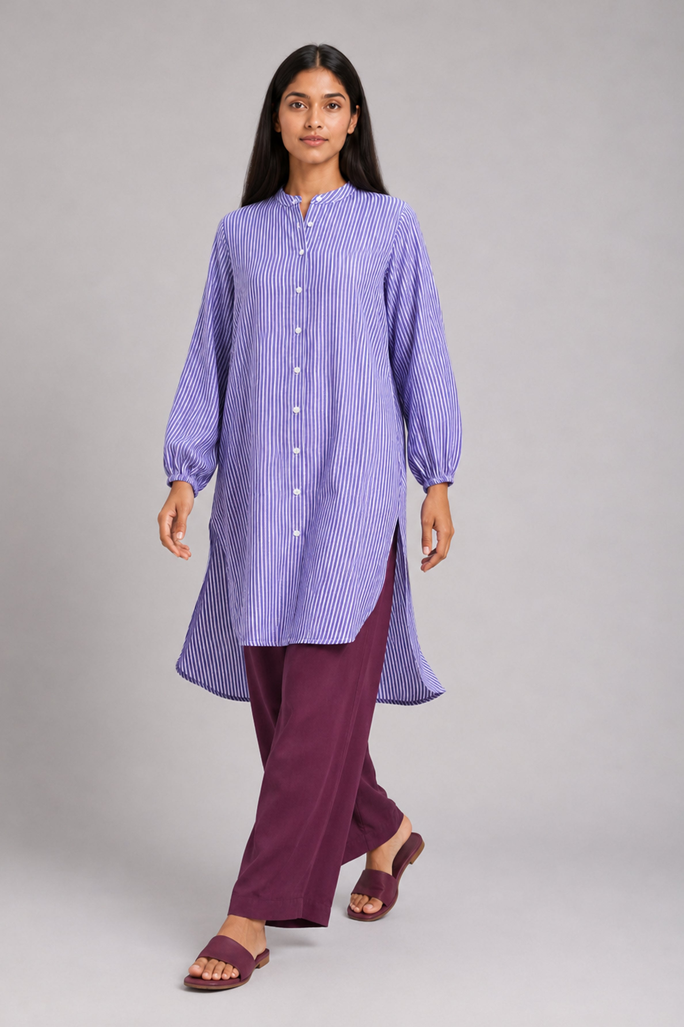 HADA Women's Casual Printed Kurta - Purple