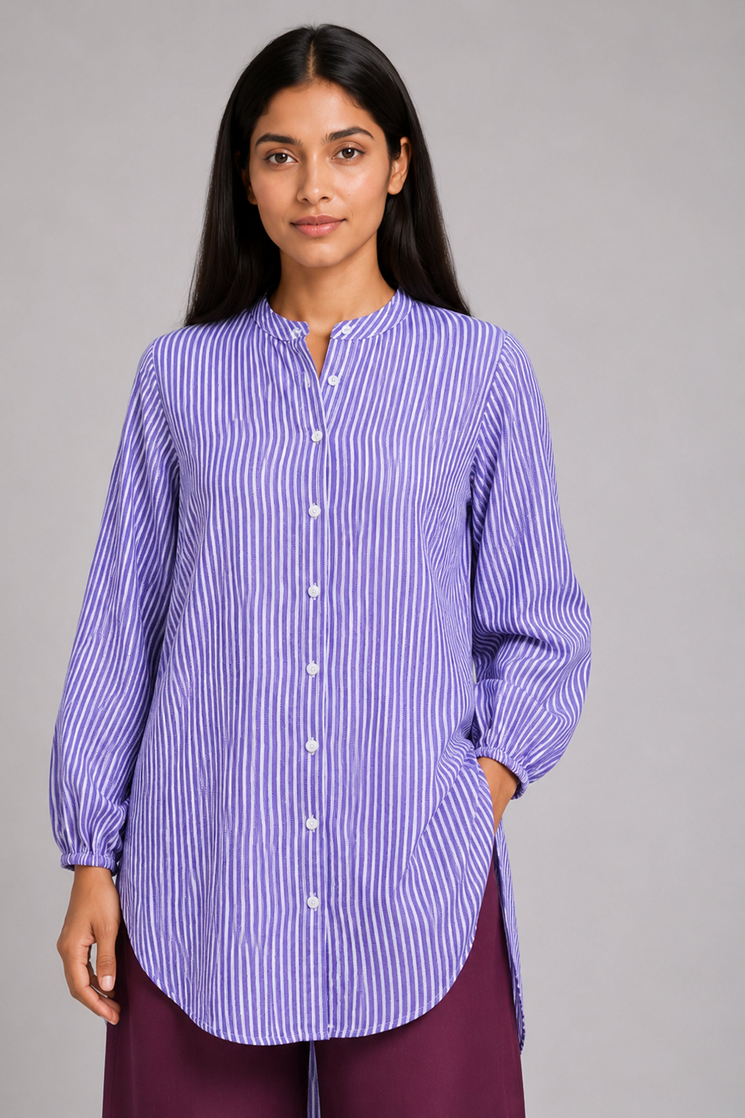 HADA Women's Casual Printed Kurta - Purple