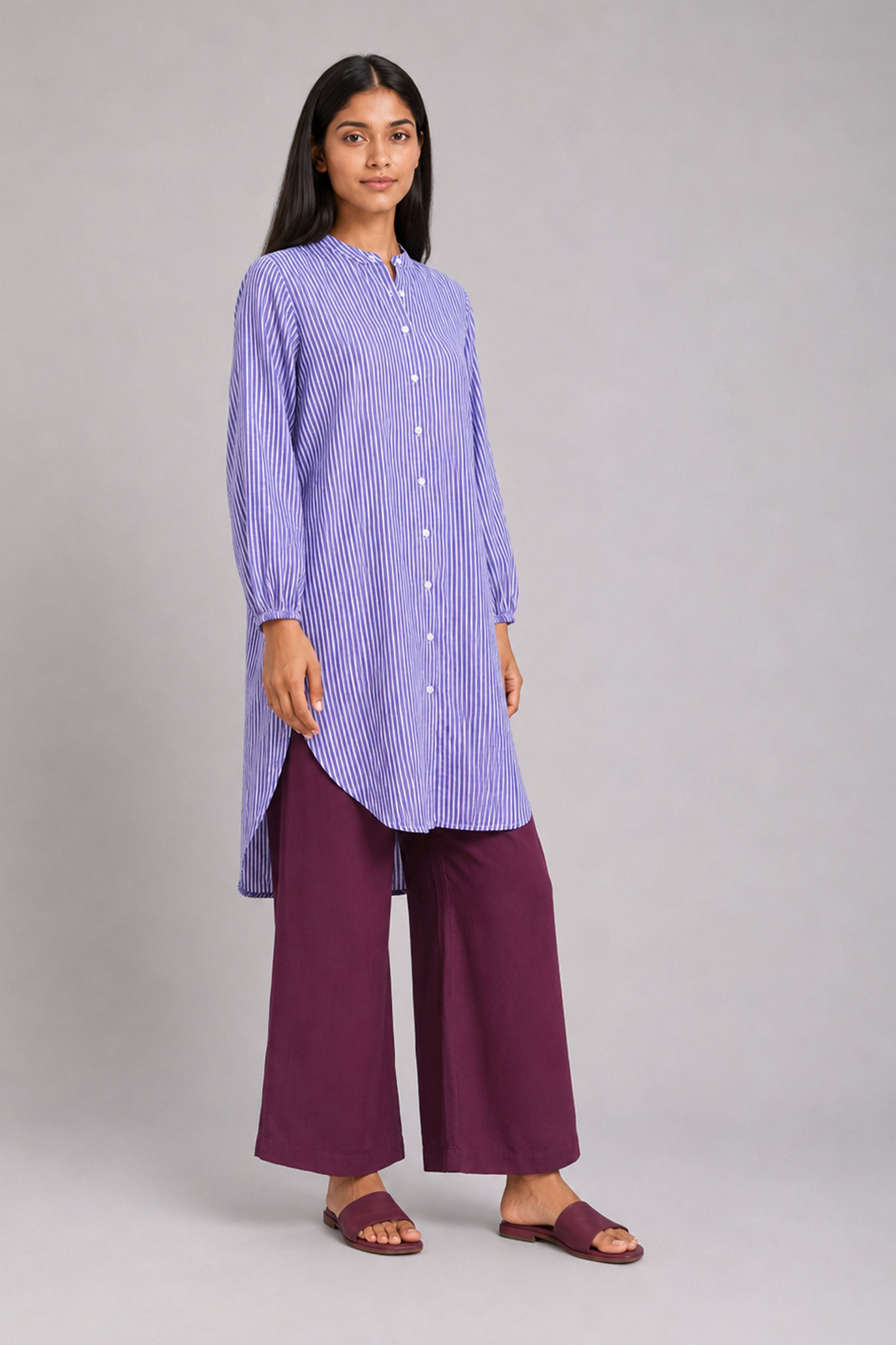 HADA Women's Casual Printed Kurta - Purple