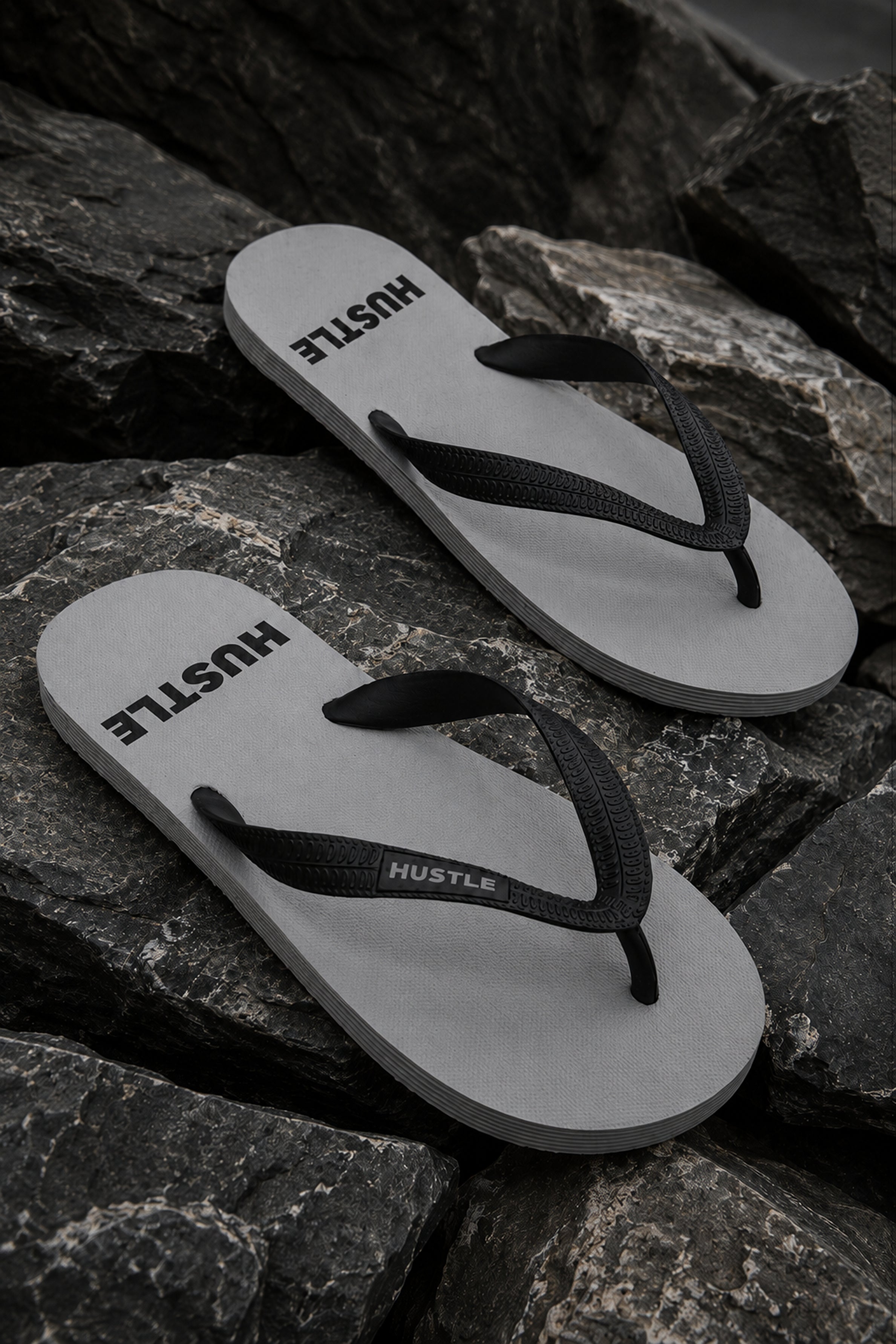HUSTLE Men's Flip Flops - Gray