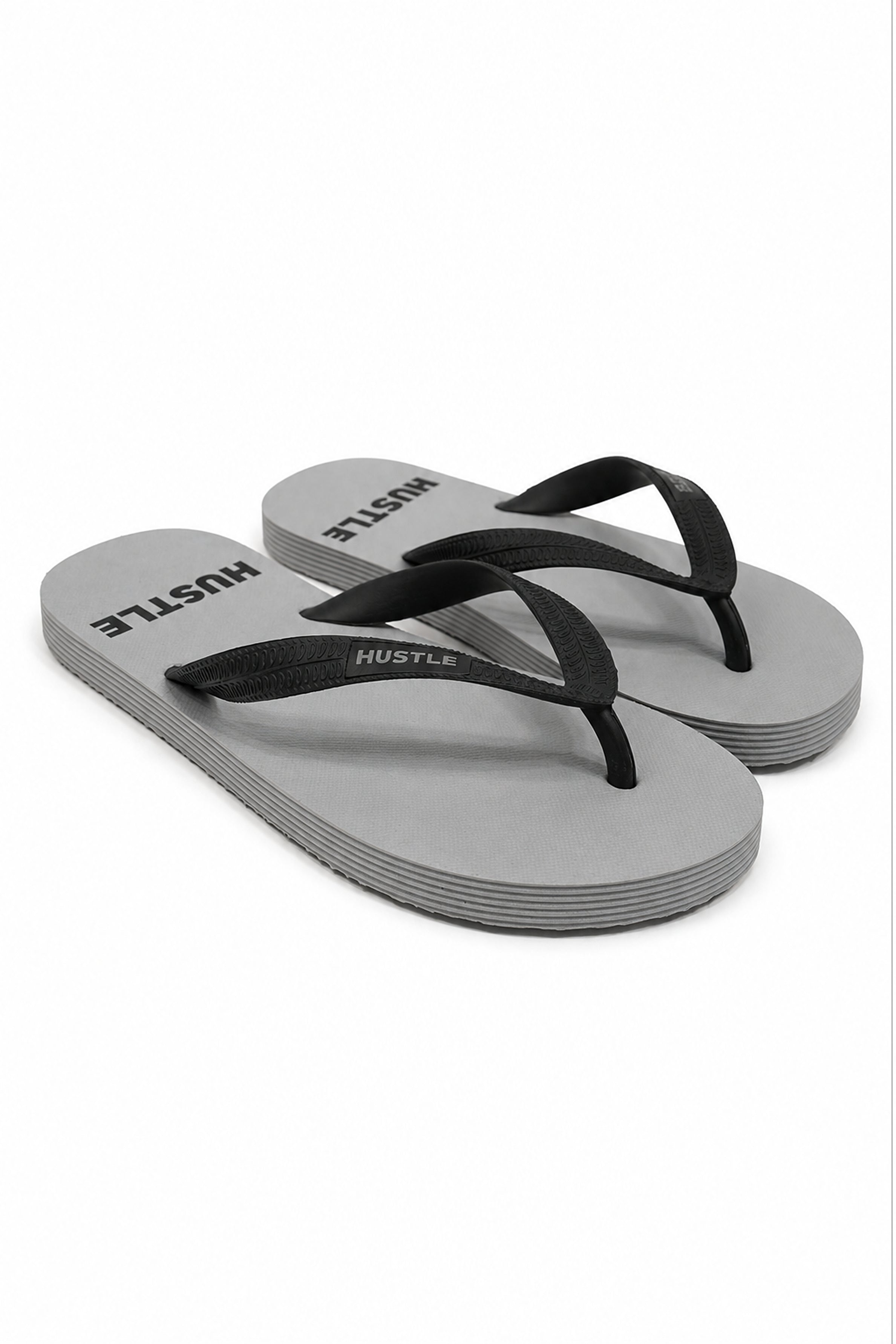 HUSTLE Men's Gray Flip Flops