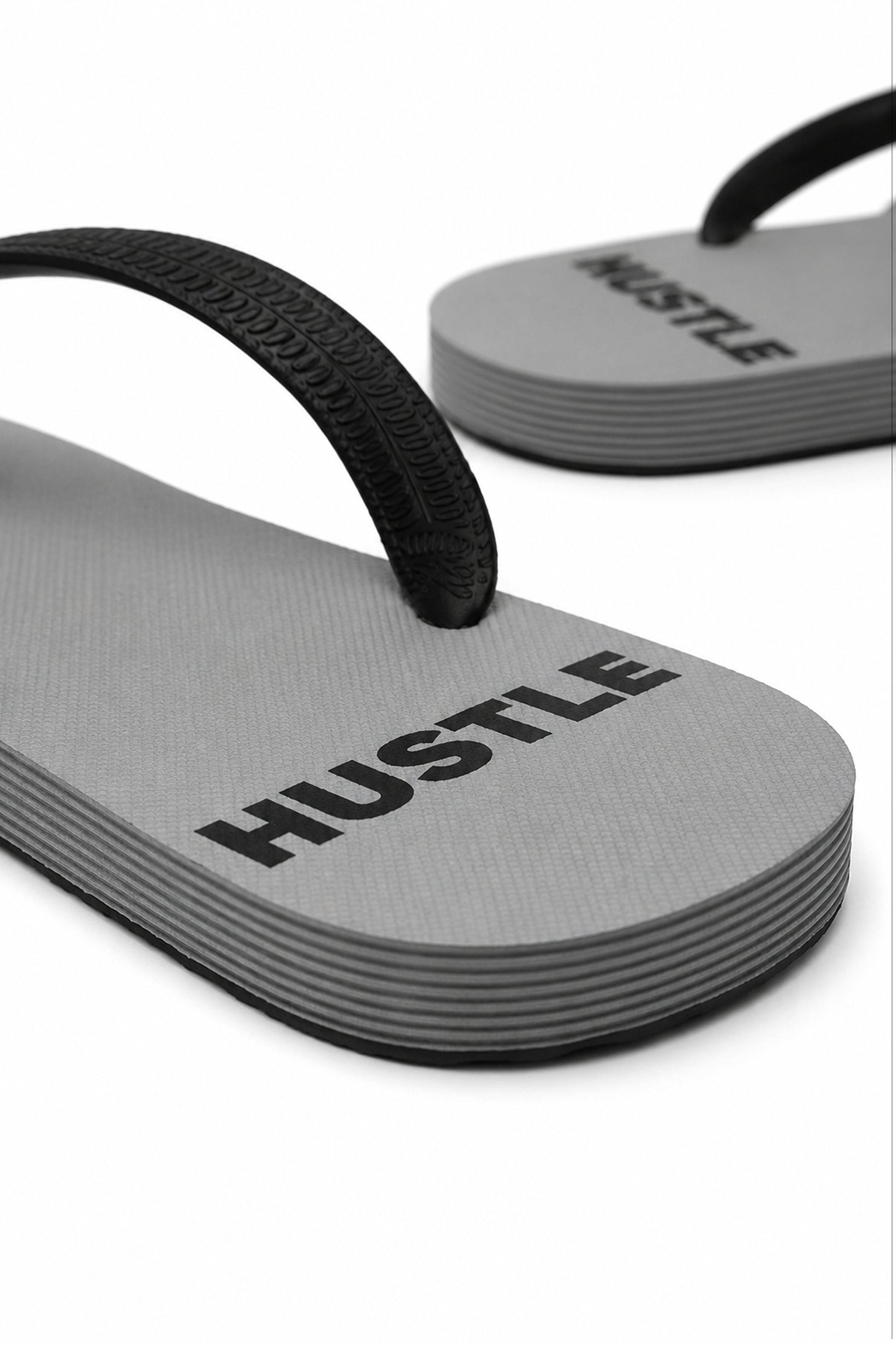 HUSTLE Men's Flip Flops - Gray