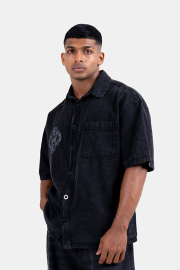 Hustle Men's Denim Shirt - Everyday Casual