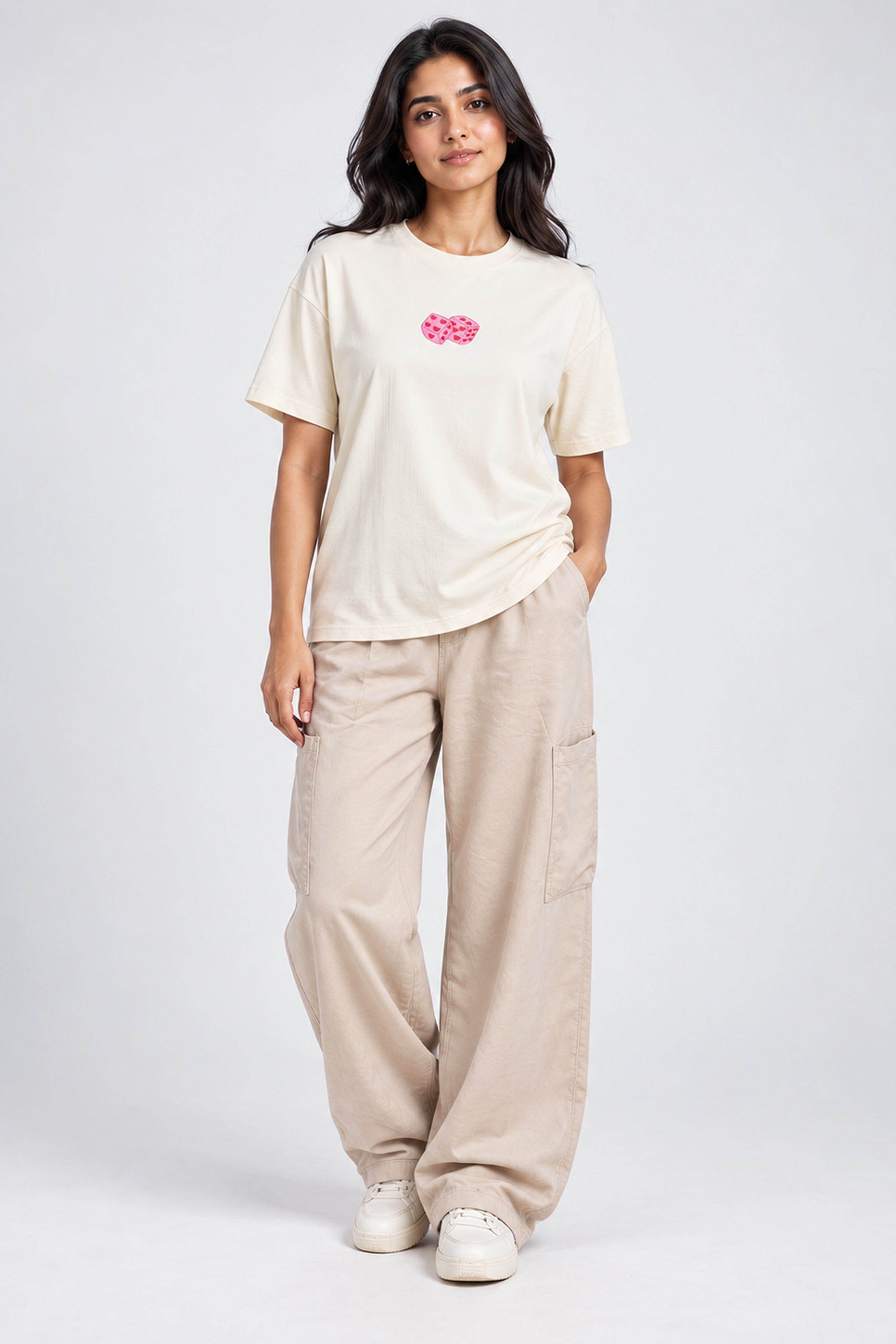 BASIC DROP MODANO Women's Oversized Tees - Grey