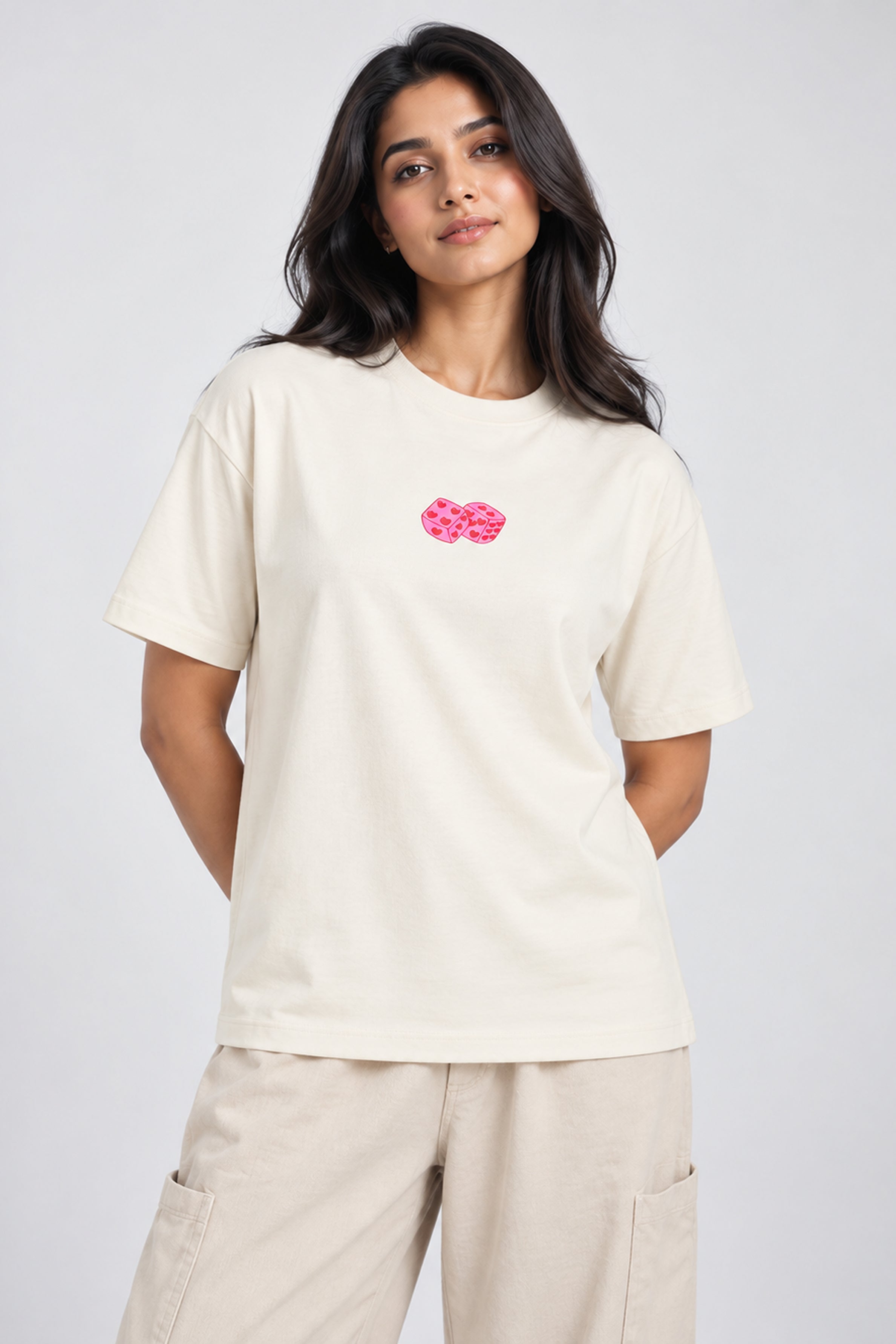 BASIC DROP MODANO Women's Oversized Tees - Grey