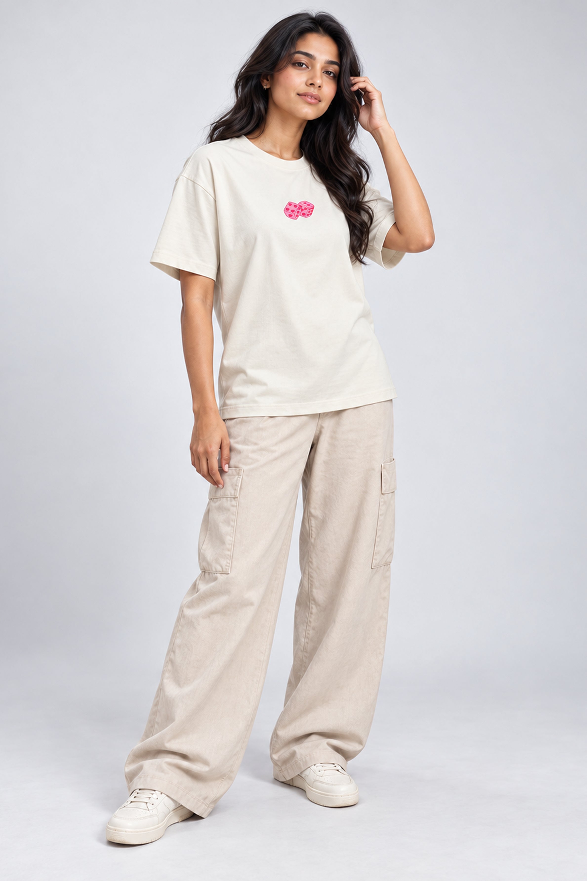 BASIC DROP MODANO Women's Oversized Tees - Grey