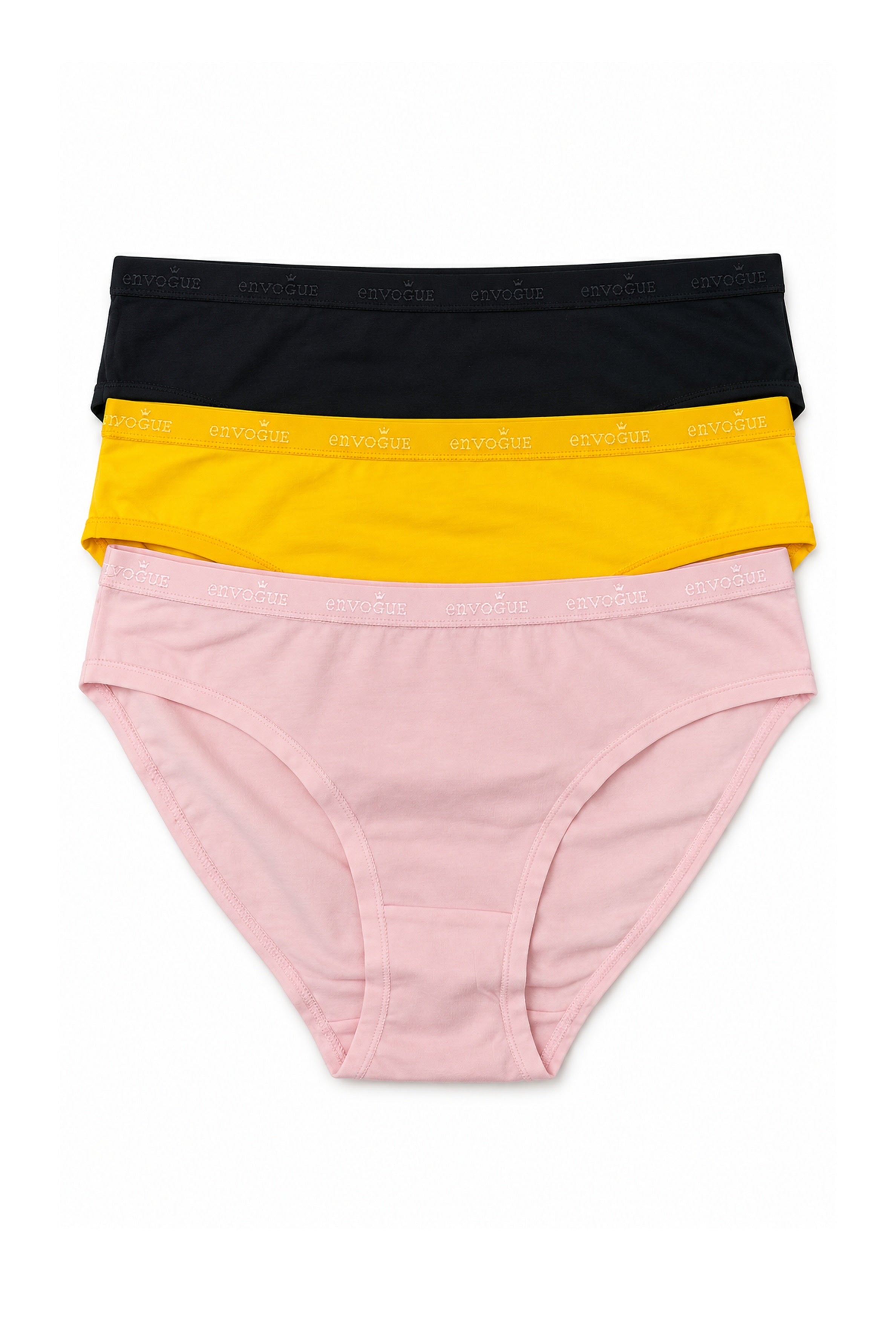 ENVOGUE Women's Hipster 3pcs Panty Pack - Assorted