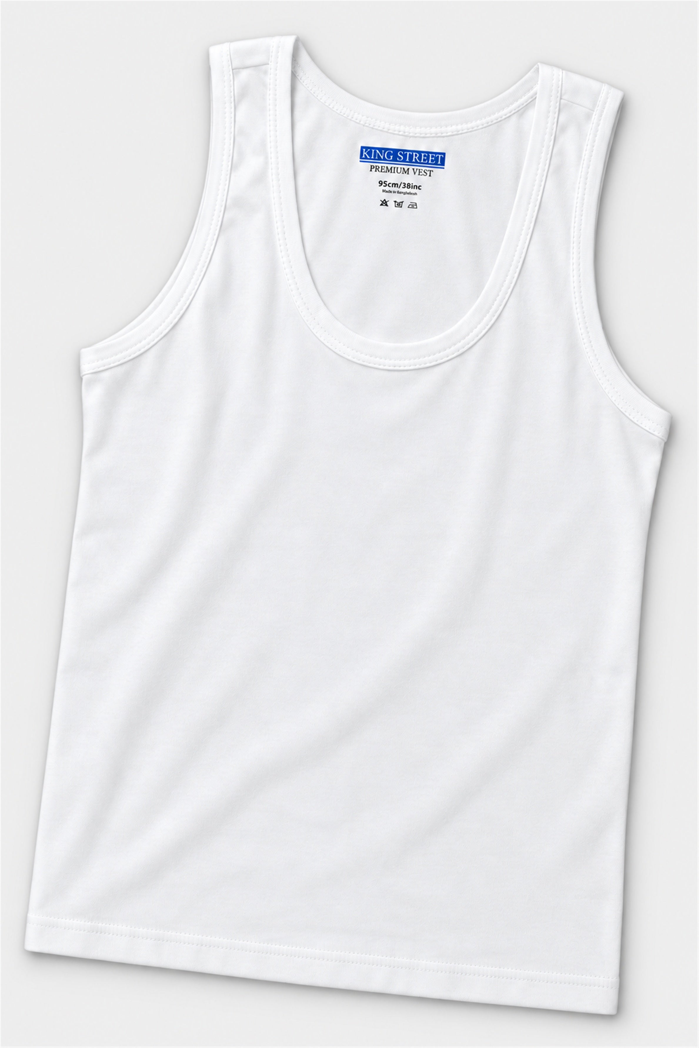 KING STREET Men's Premium Cotton Sleeveless Vest