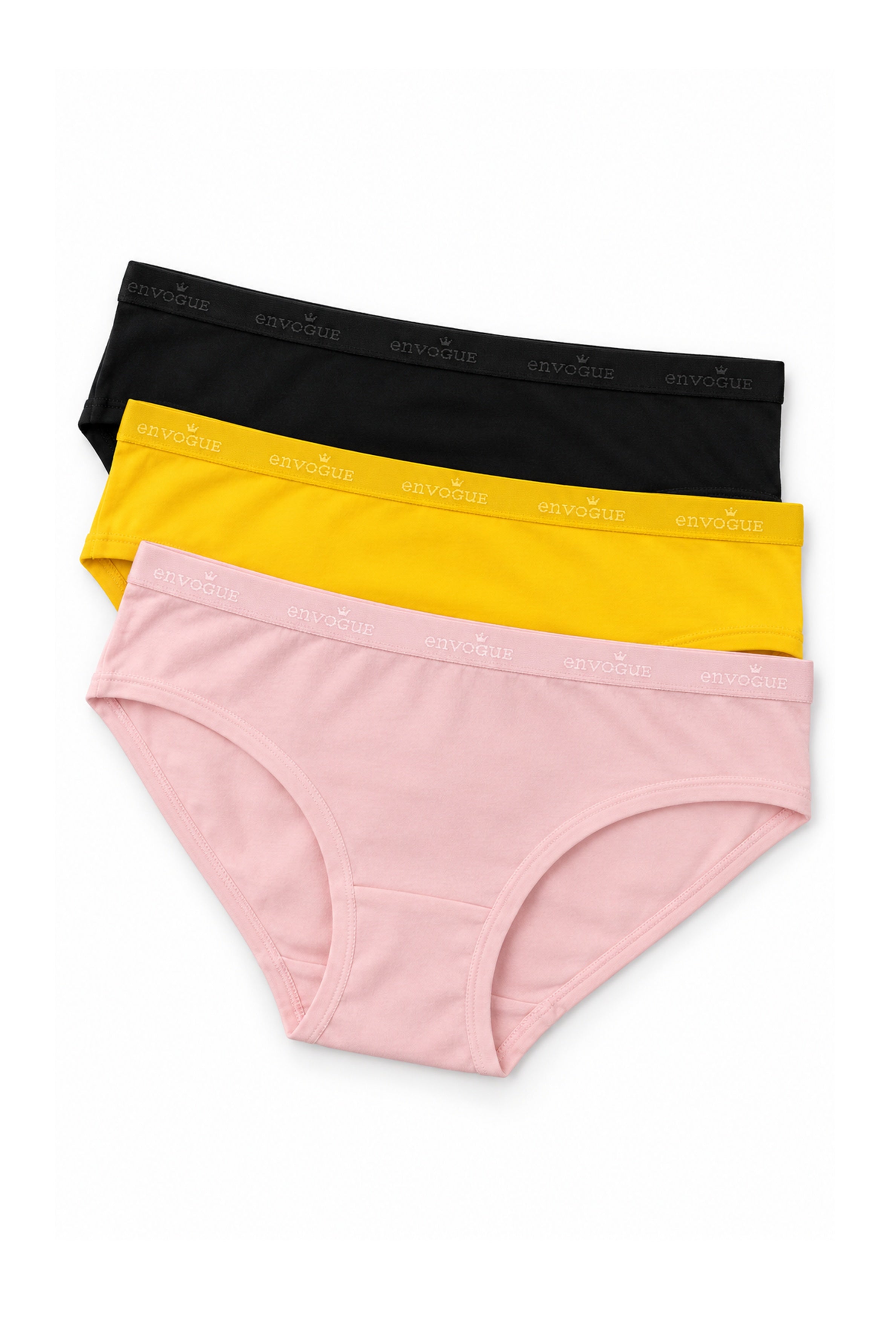 ENVOGUE Women's Hipster 3pcs Panty Pack - Assorted