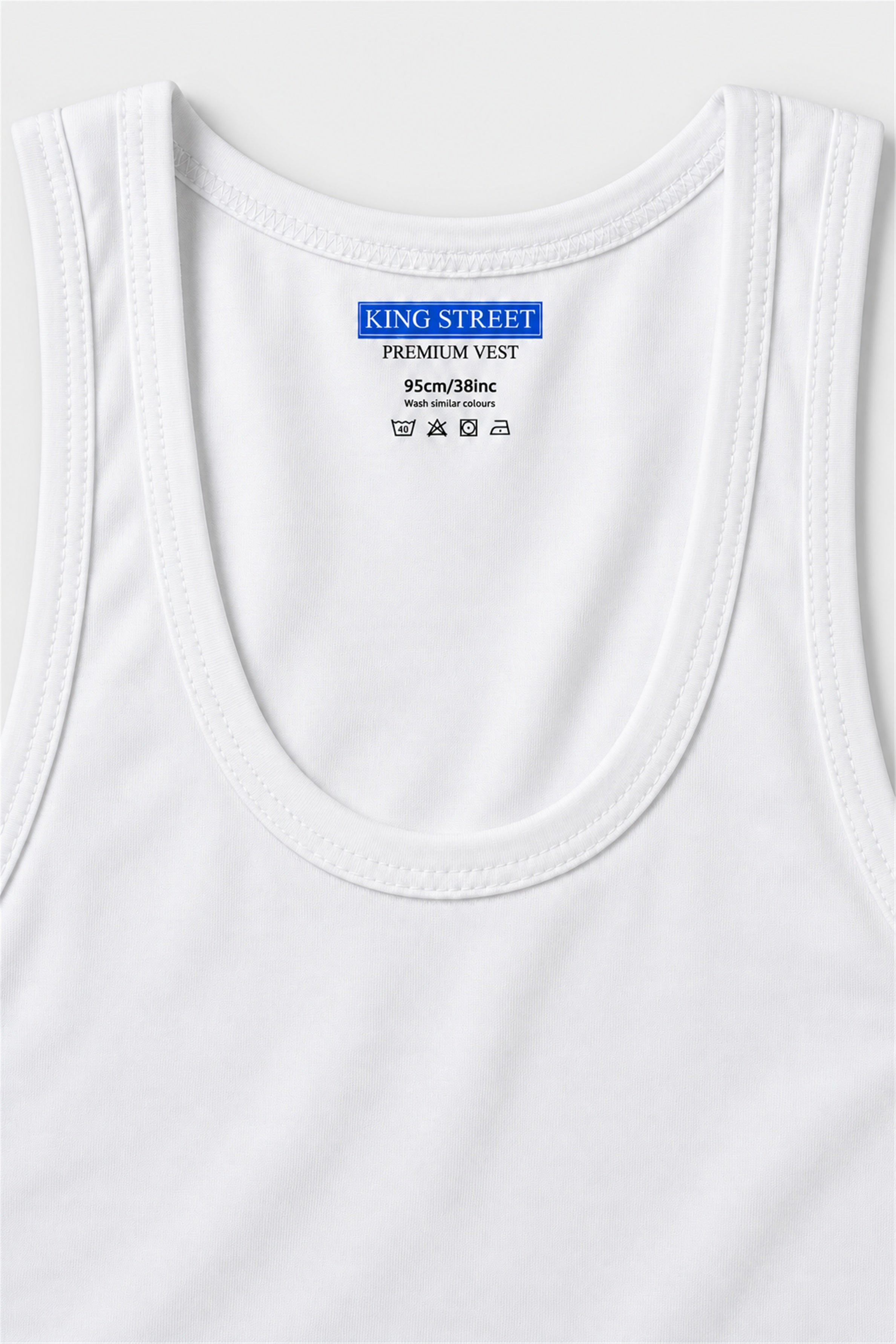 KING STREET Men's Premium Cotton Sleeveless Vest