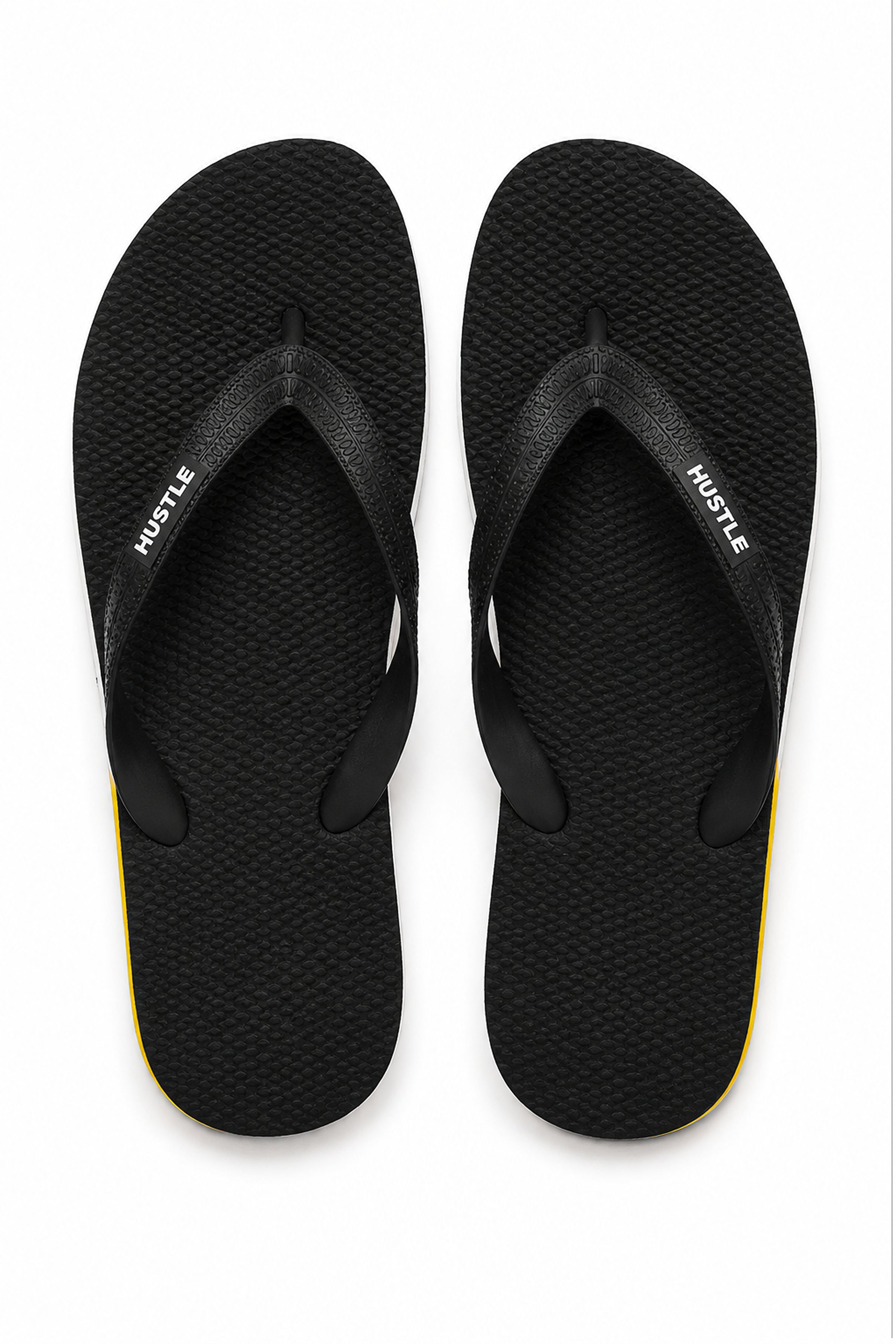 HUSTLE Men's Black Flip Flops