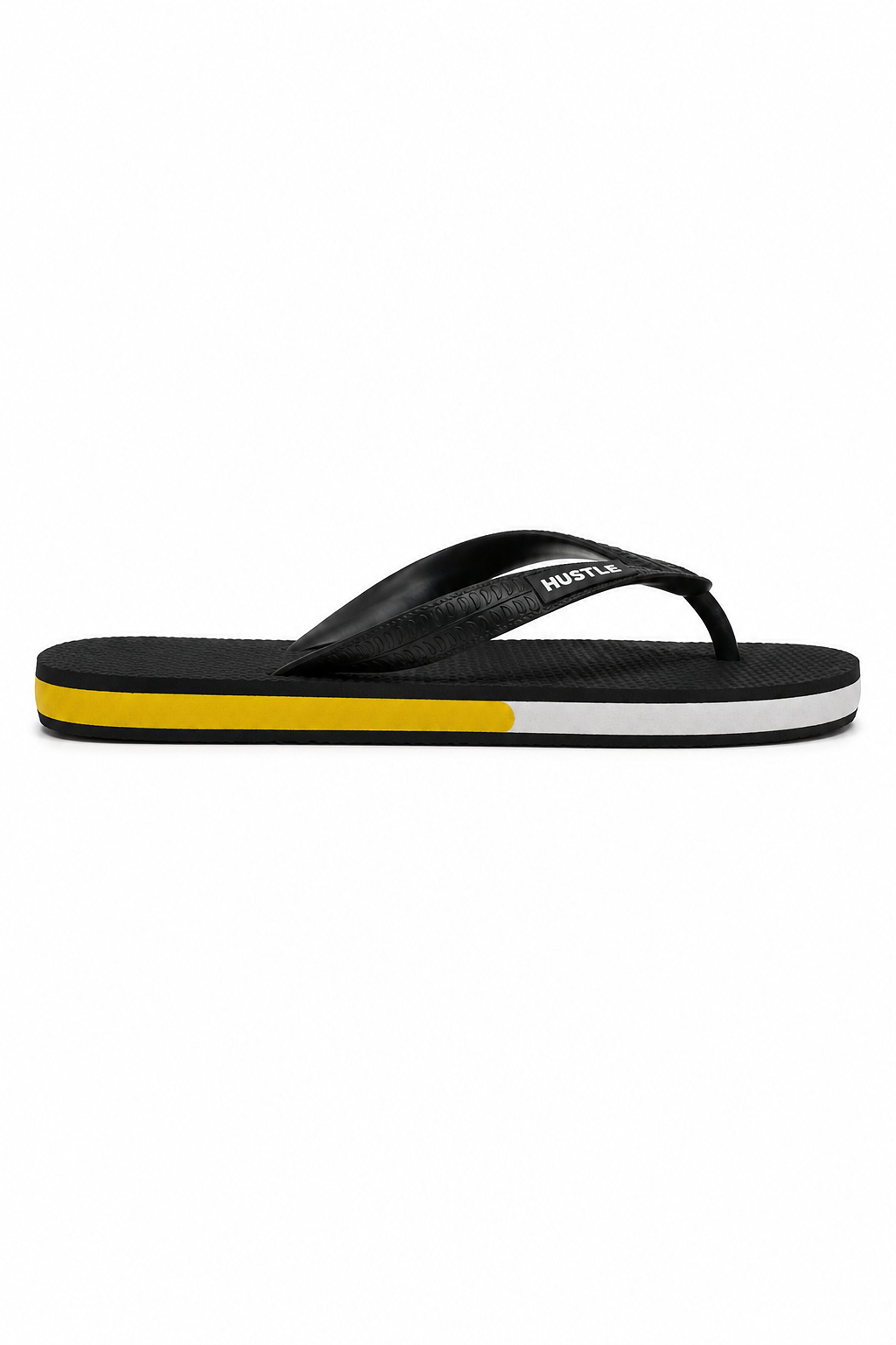 HUSTLE Men's Black Flip Flops