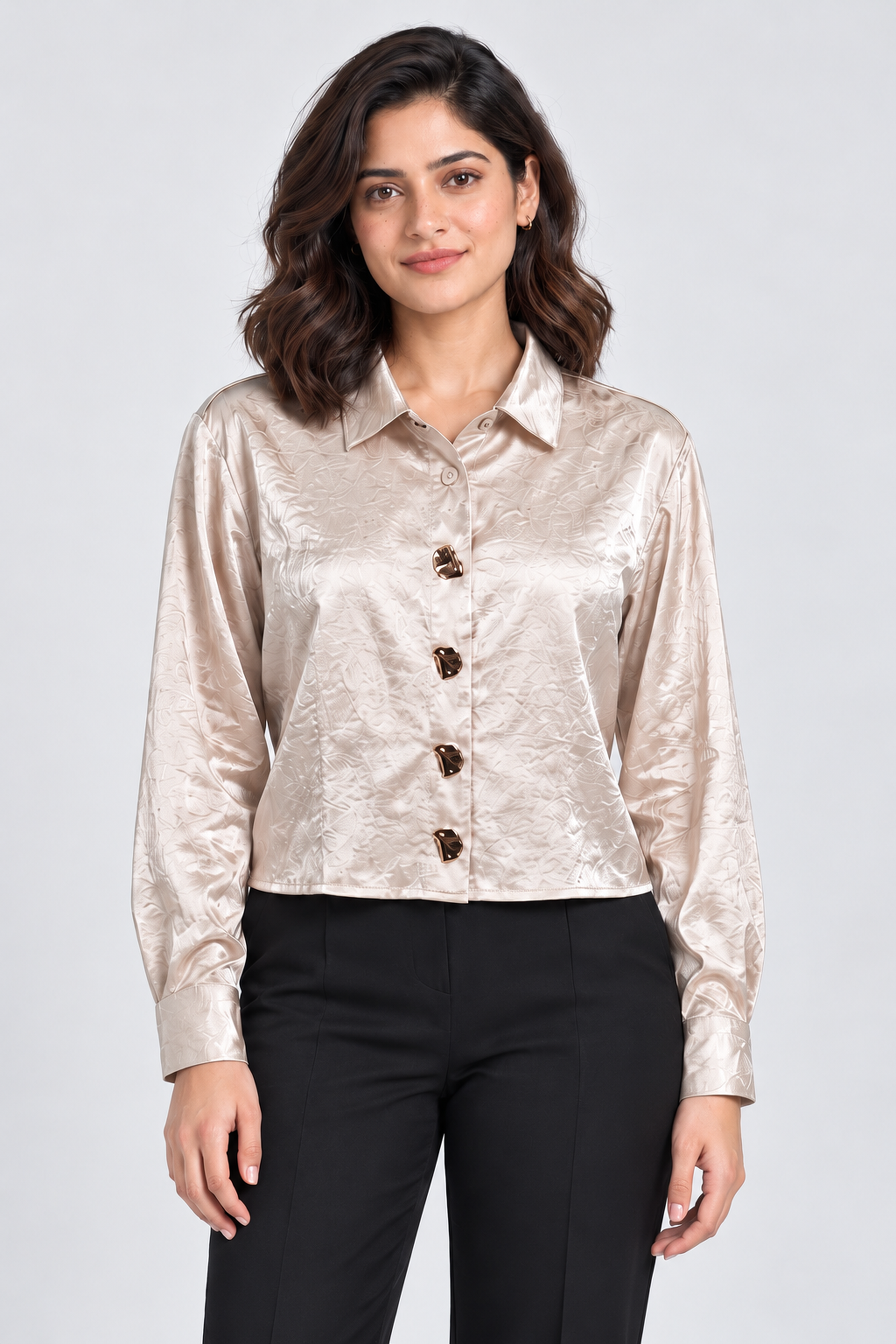 FOREVER 21 Women's Formal Regular Blouse - Beige