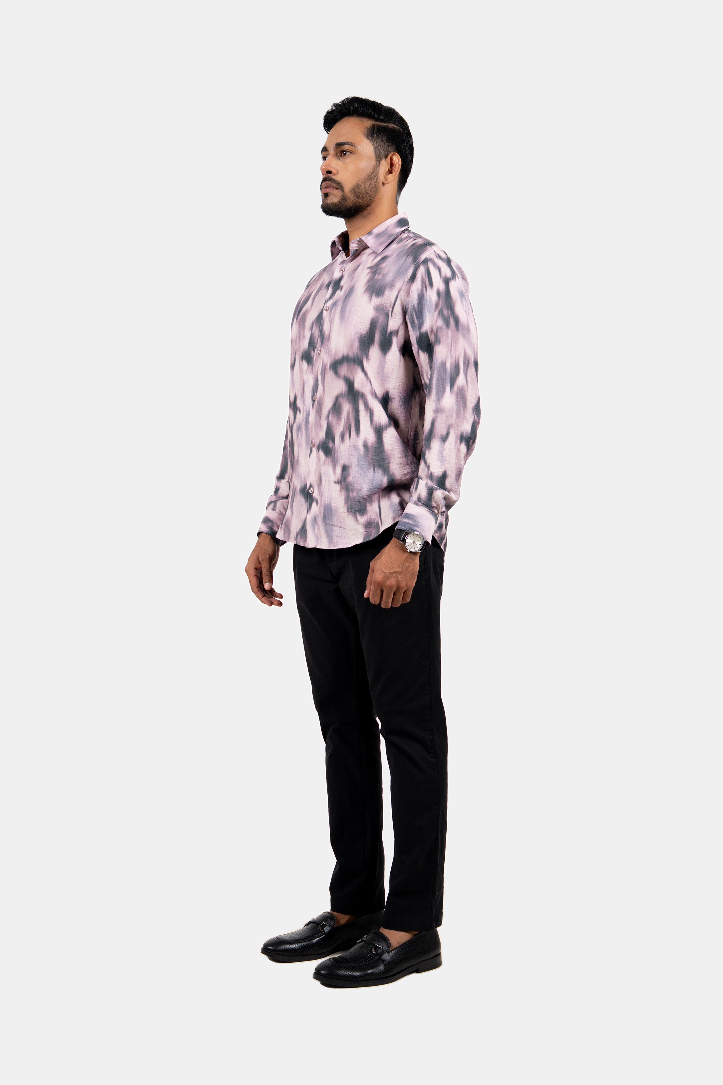King Street Men's Casual Printed Shirt