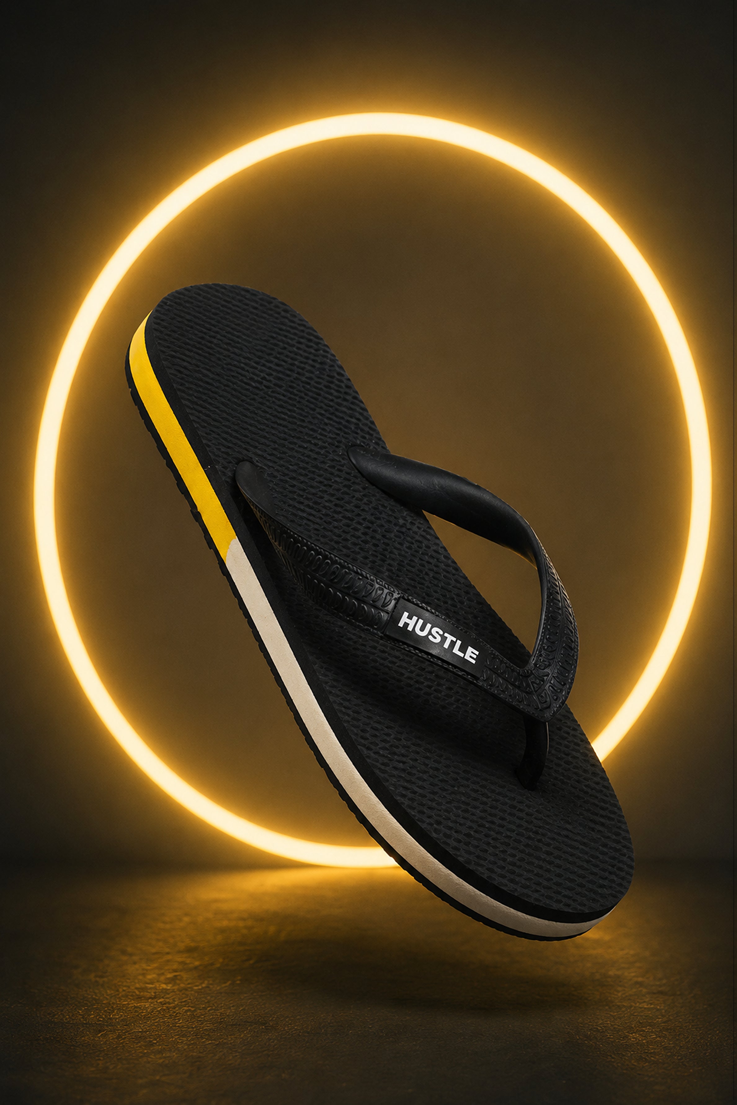 HUSTLE Men's Flip Flops - Black