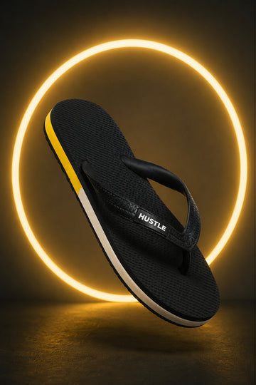 HUSTLE Men's Flip Flops - Black