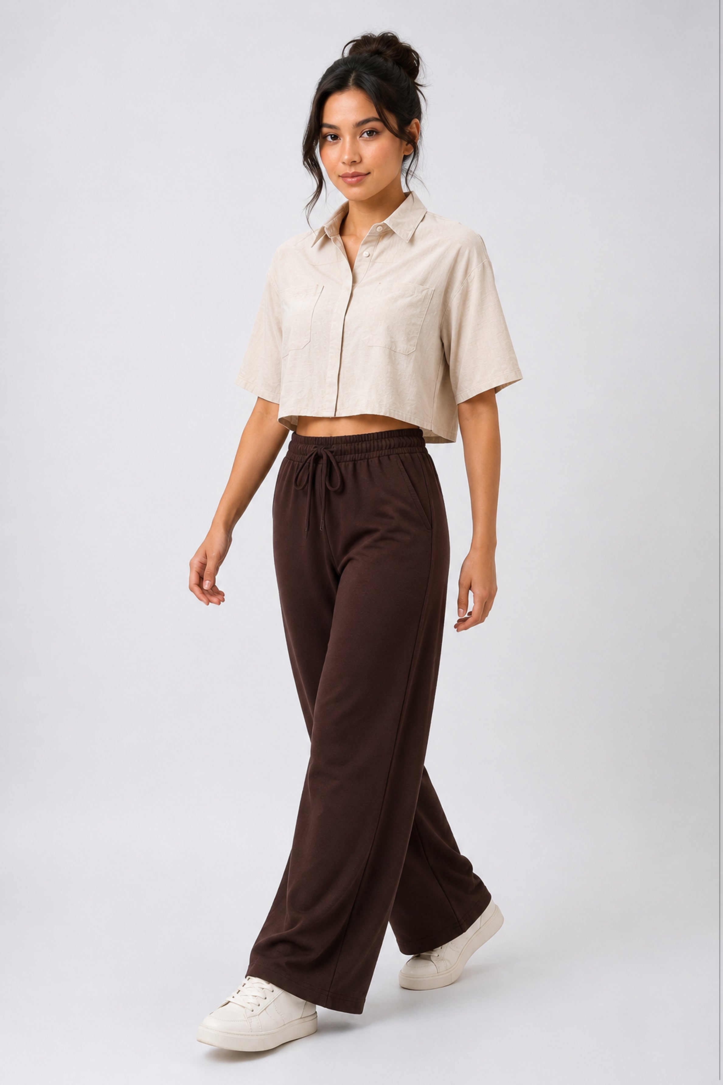 Modano Women's Linen Top - Beige