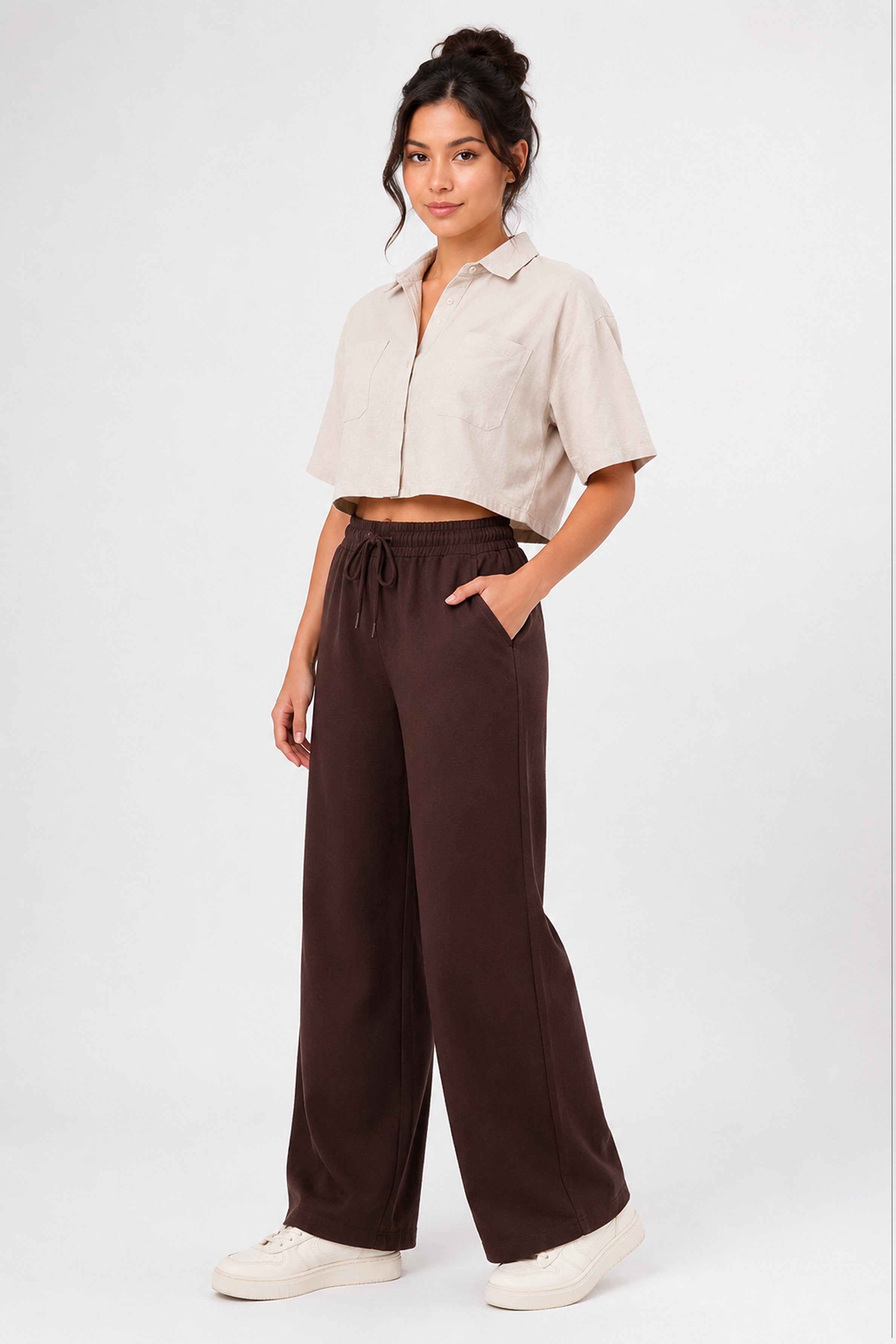 Modano Women's Linen Top - Beige