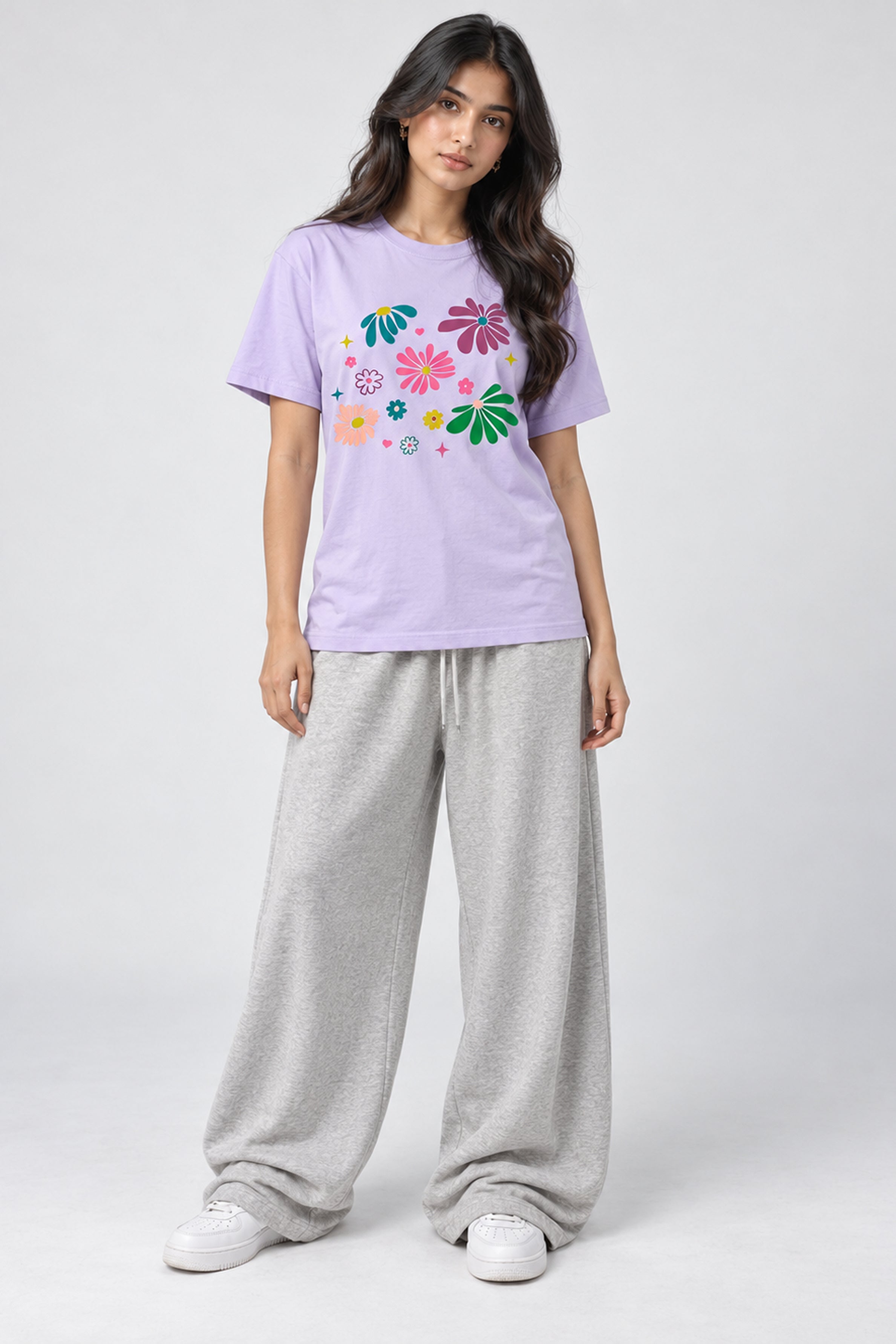 LOLI Women's Crew Neck Regular Tees - Purple