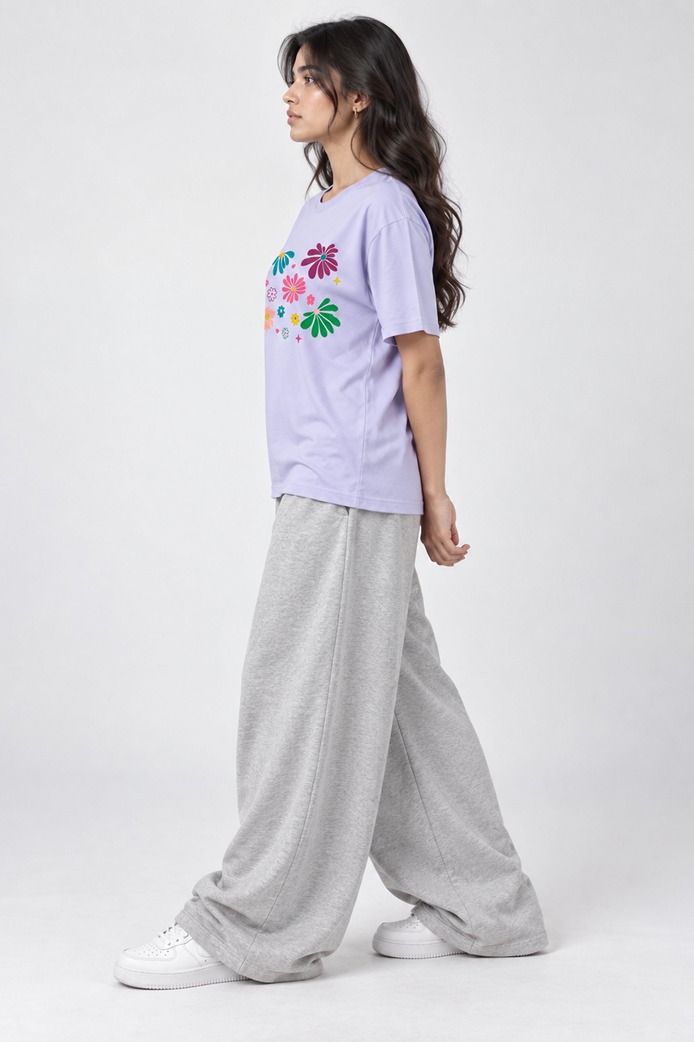 LOLI Women's Crew Neck Regular Tees - Purple