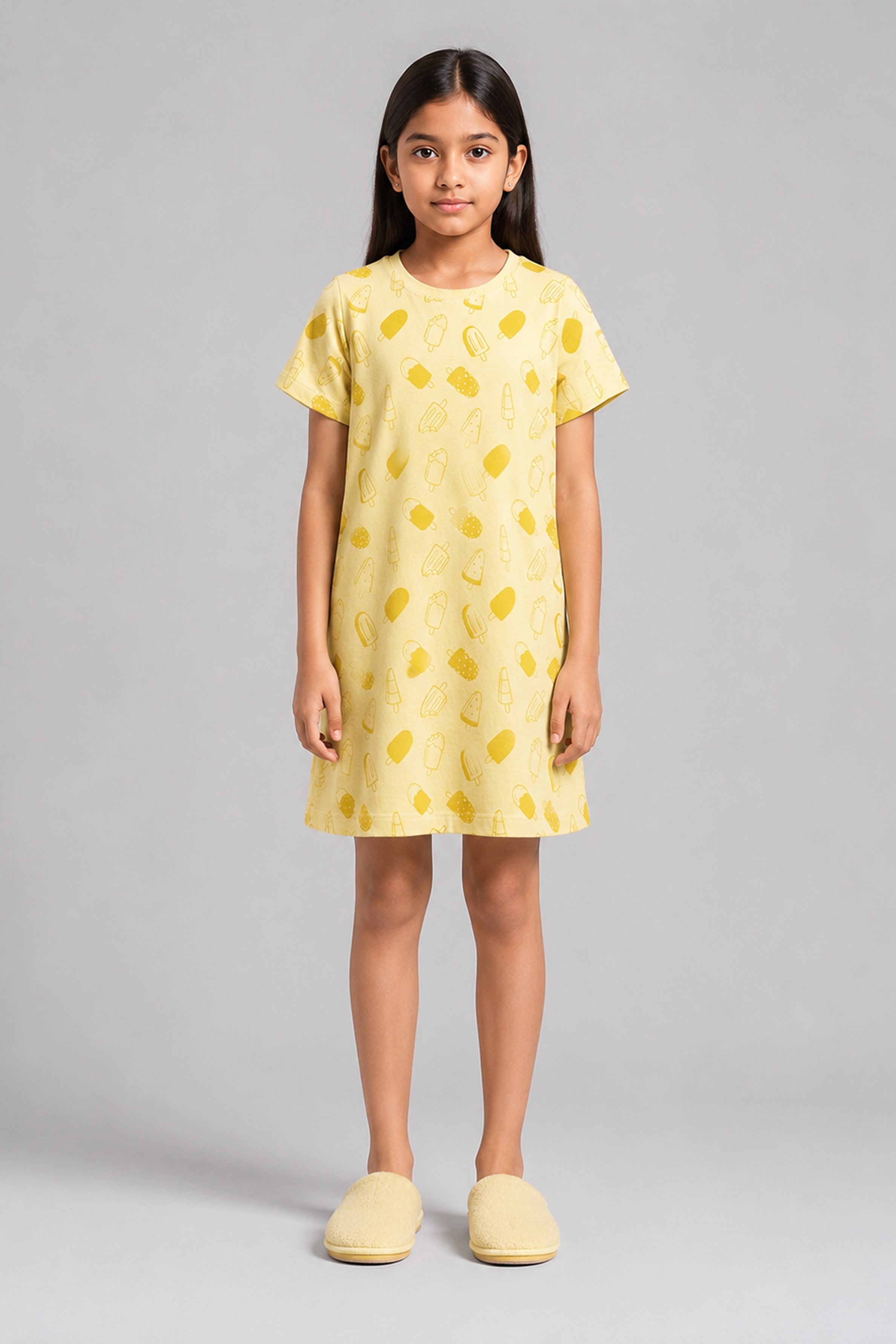 YAWN Kid's Night Dress - Yellow