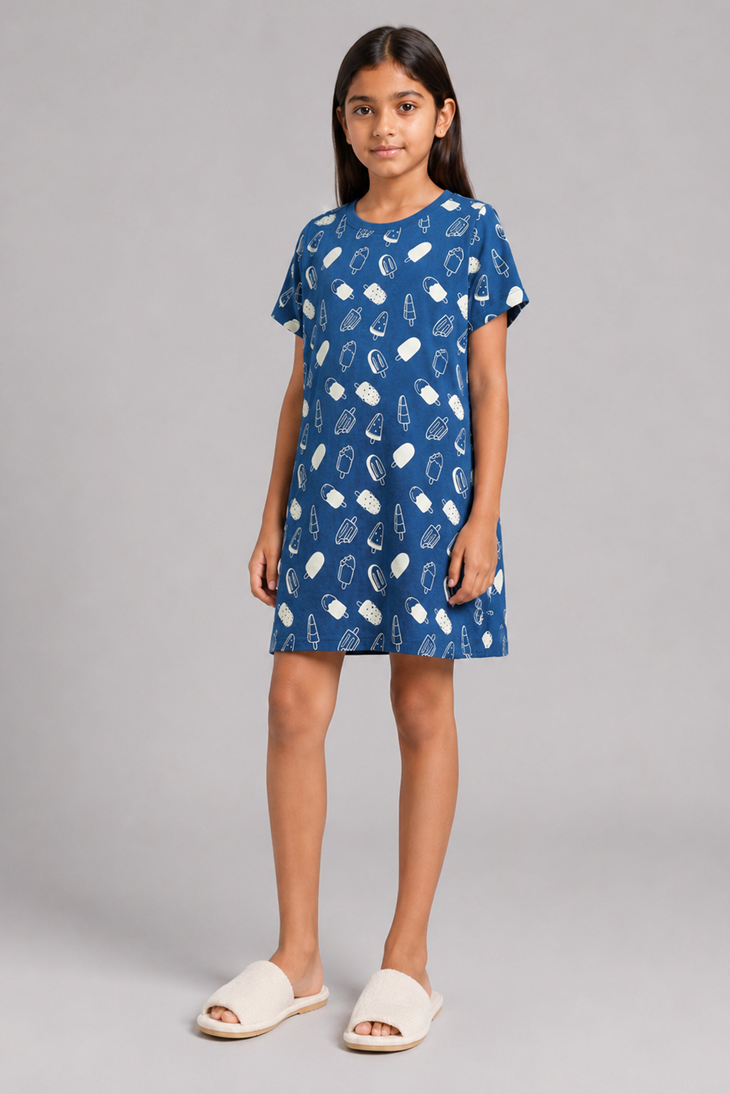 YAWN Kid's Night Dress - Dark Blue