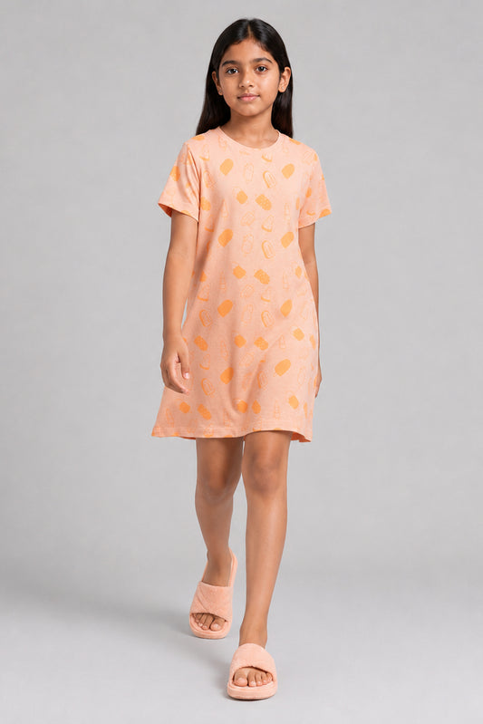 YAWN Kids' Orange Night Dress
