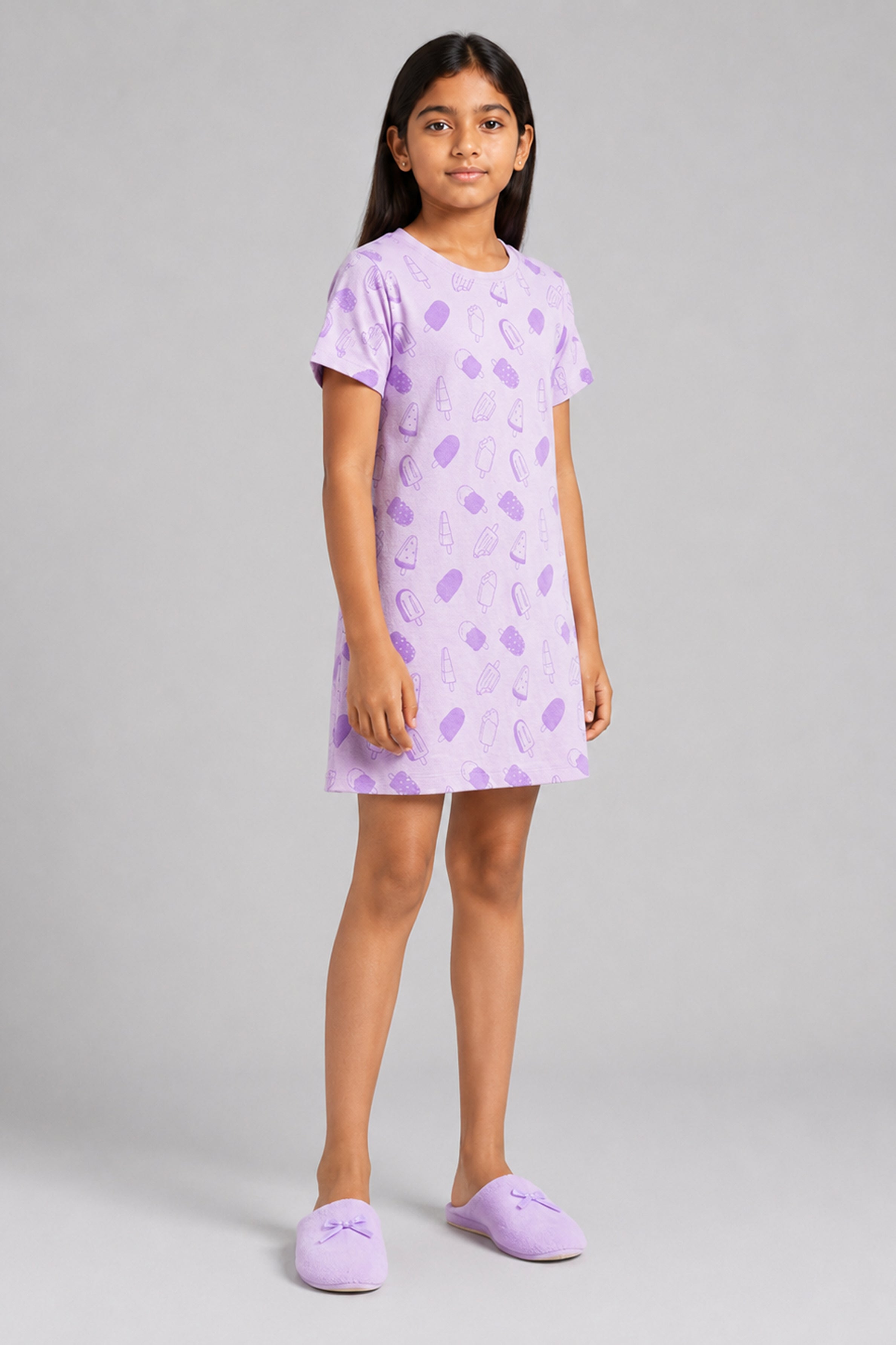 YAWN Kid's Night Dress - Purple